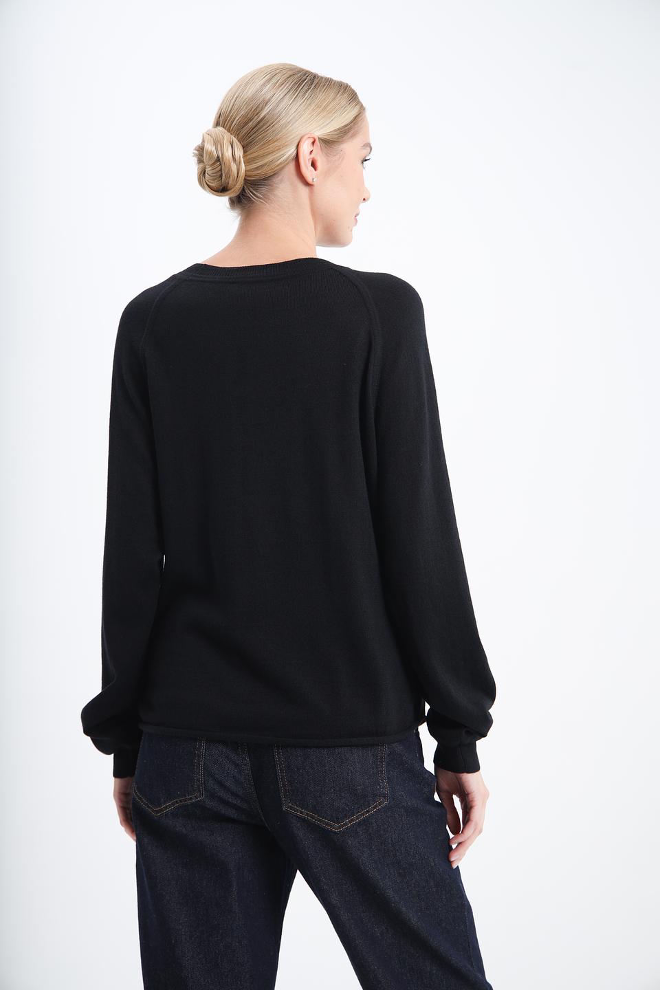 Пуловер Pezzo с вышивкой чёрный