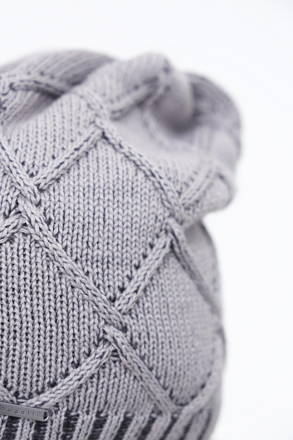Шапка Bugatti вязаная серая