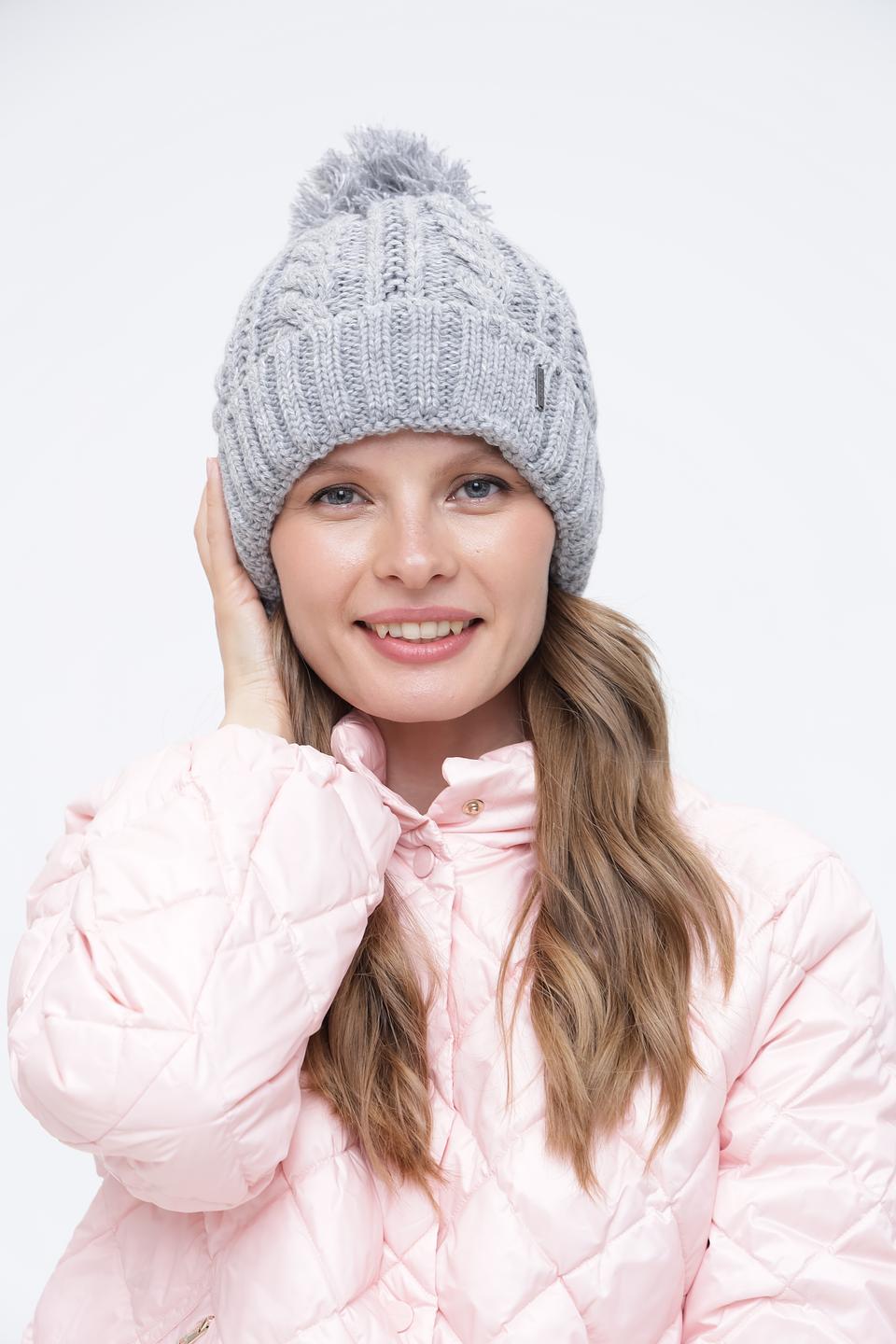 Шапка Wegener с помпоном серая