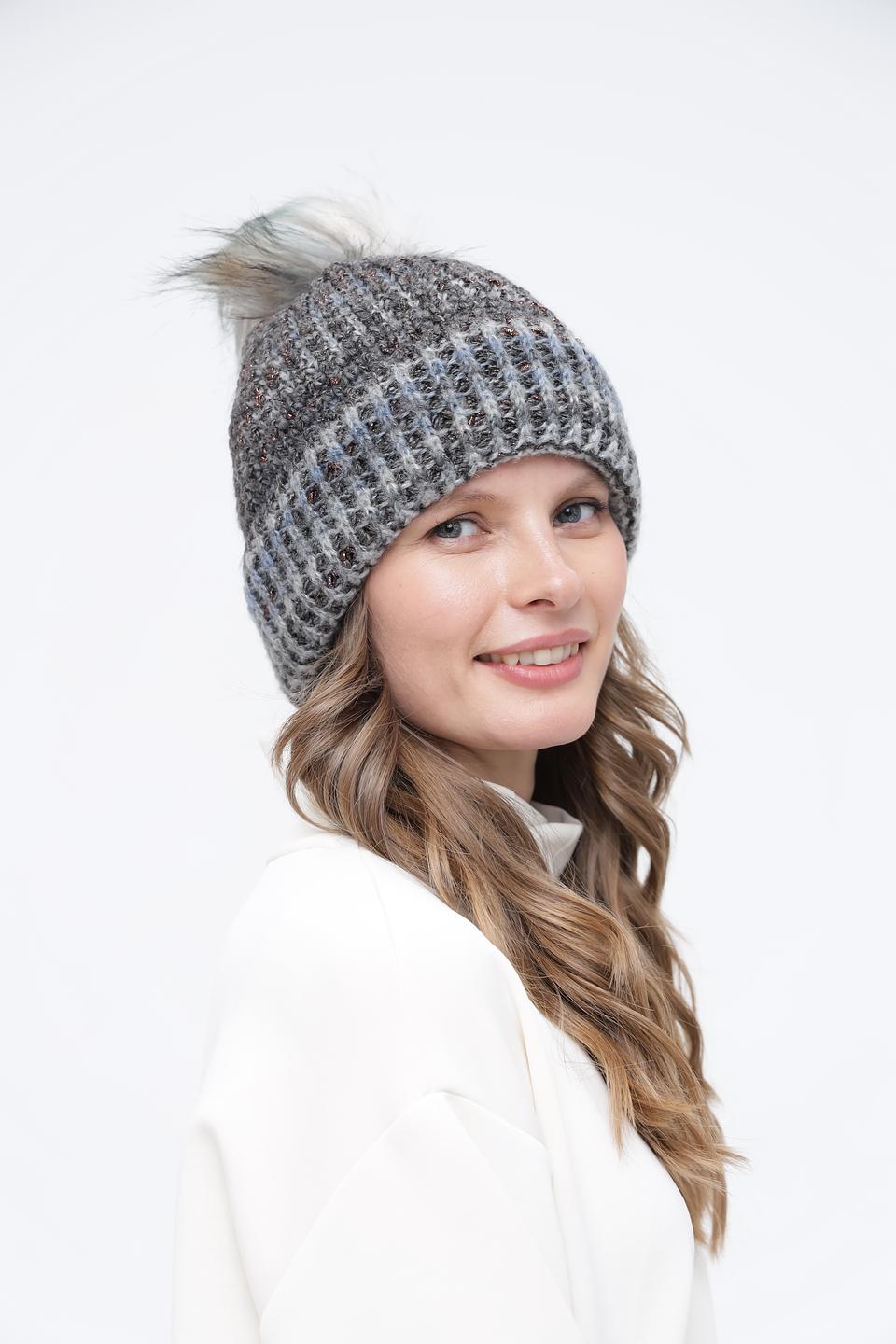 Шапка Wegener с помпоном серая