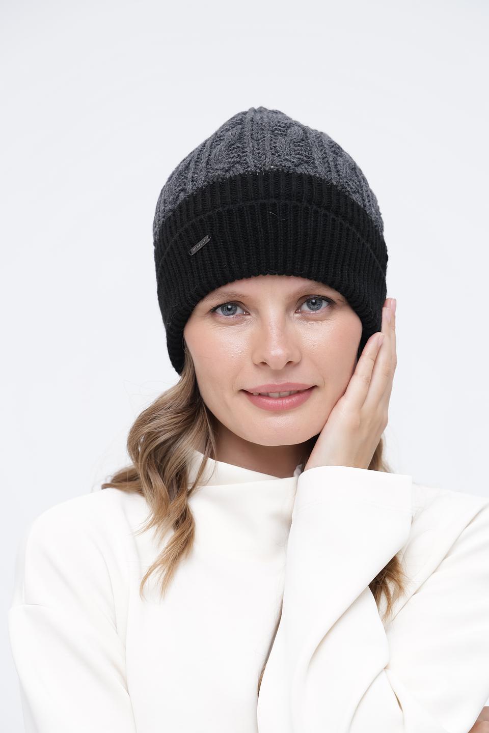 Шапка Wegener вязаная чёрно-серая