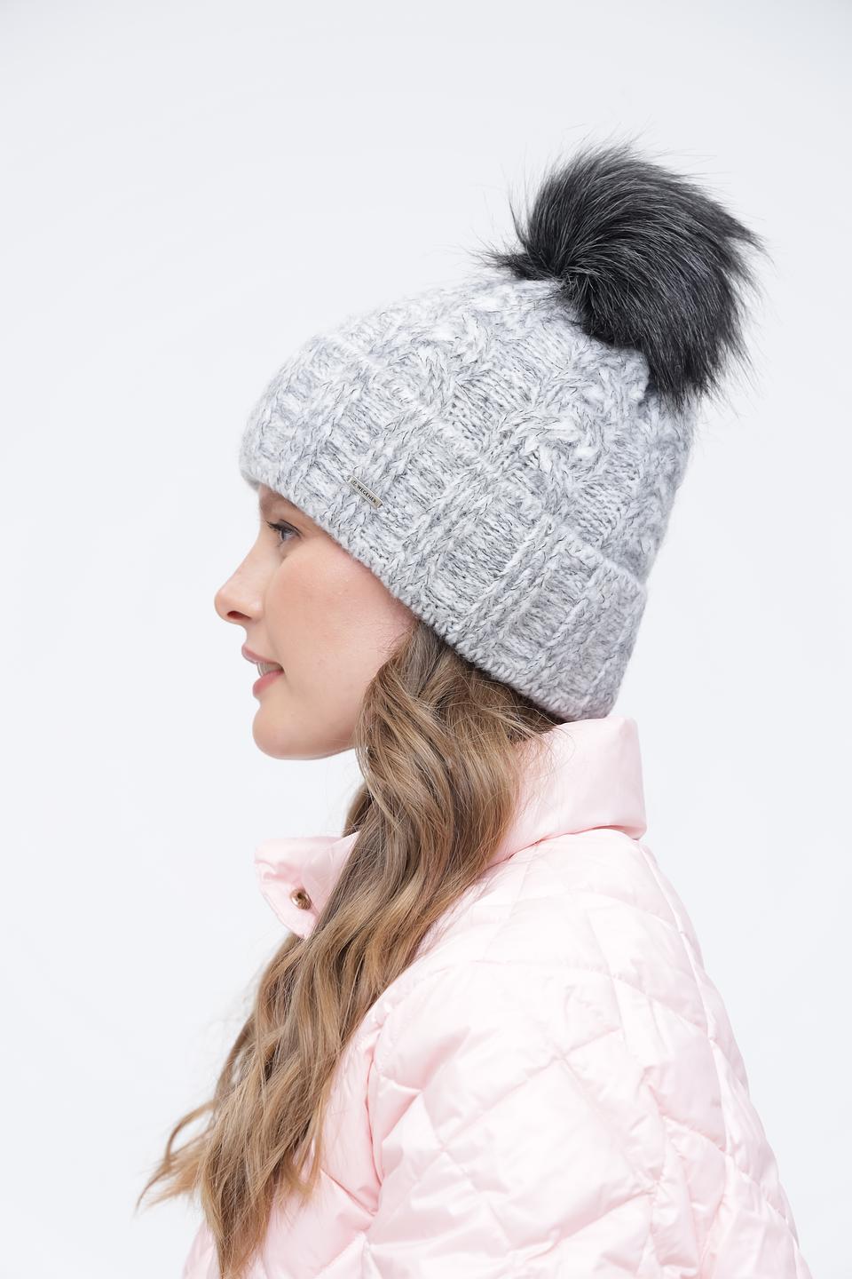 Шапка Wegener с помпоном серая