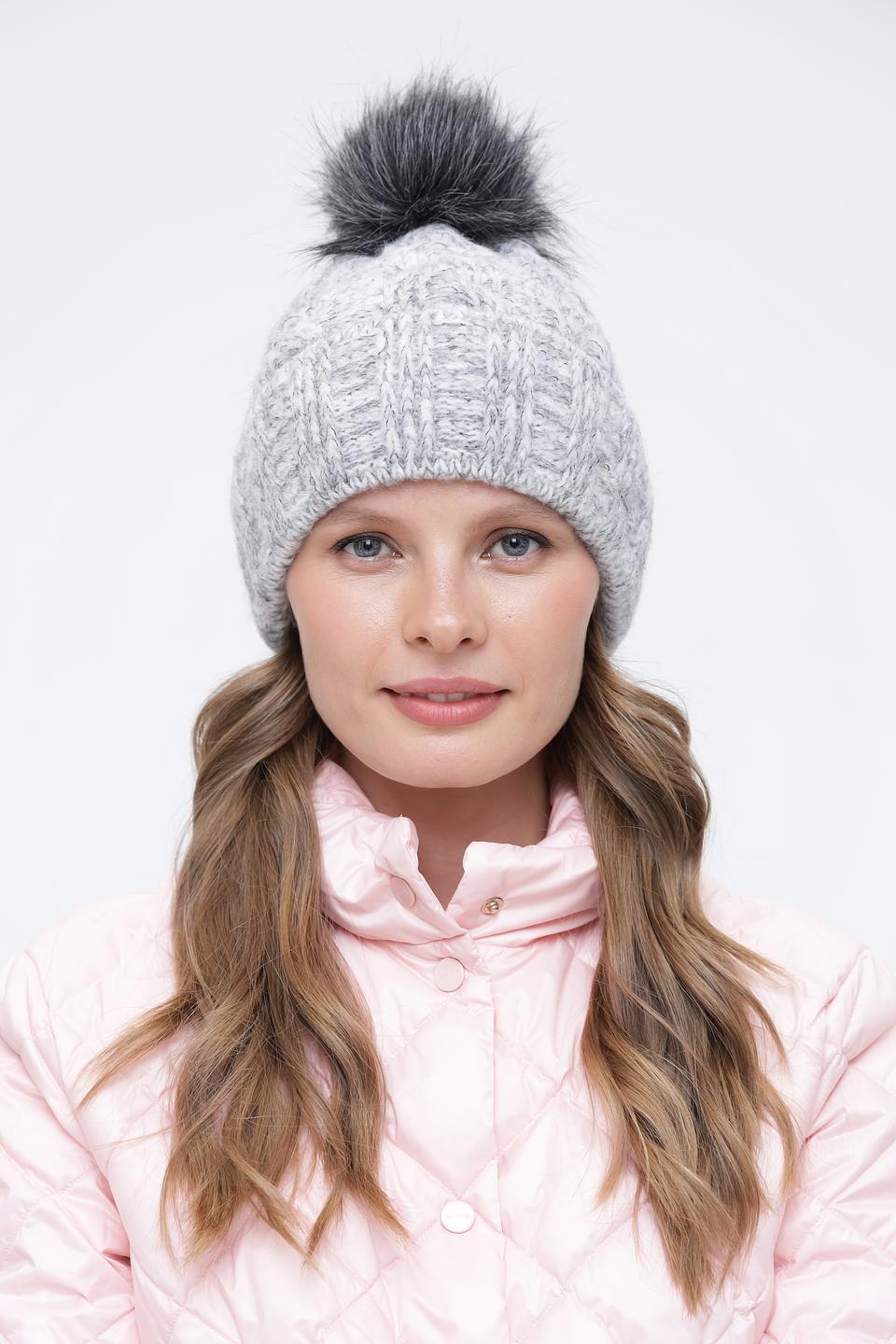 Шапка Wegener с помпоном серая