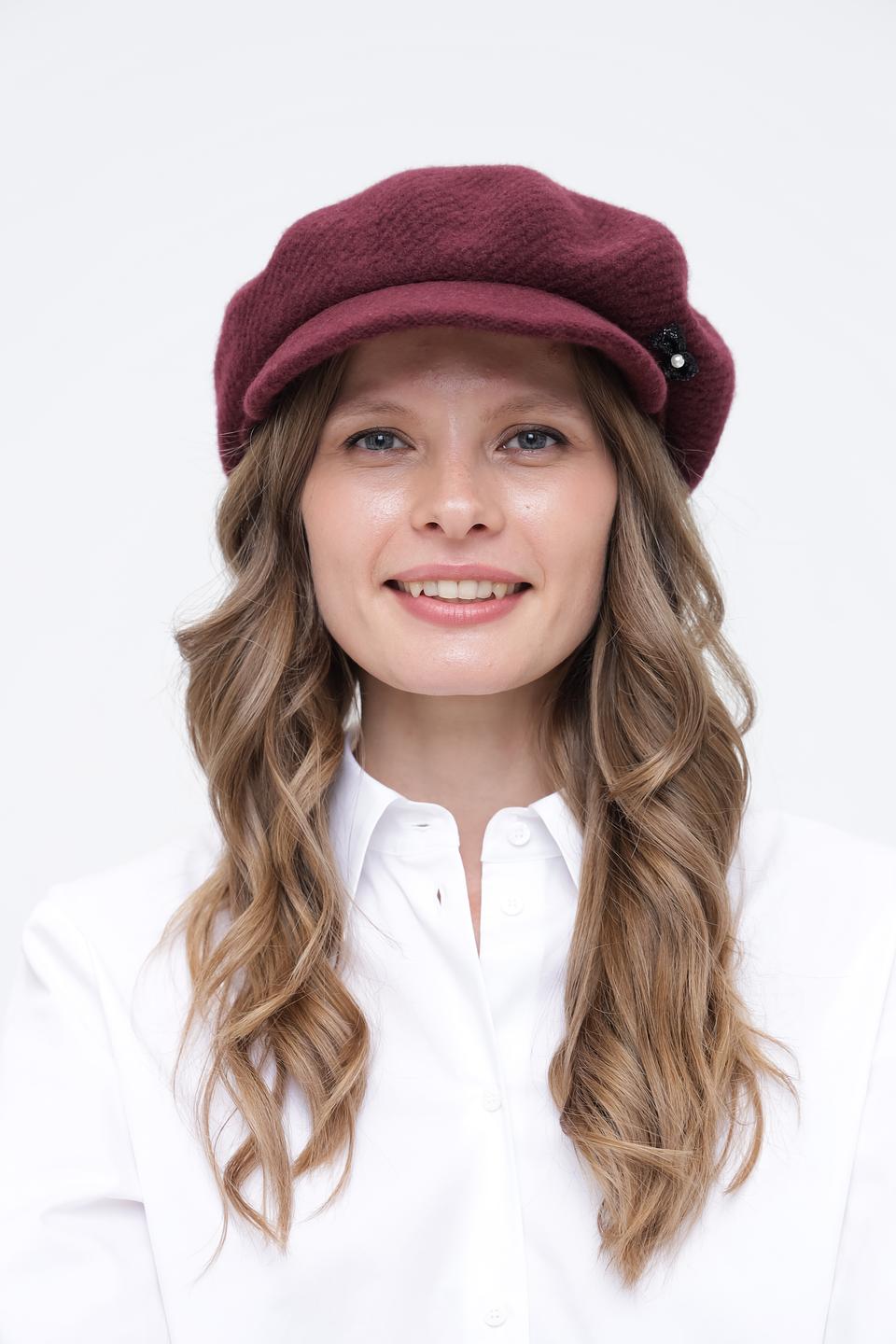 Берет Wegener шерстяной бордовый