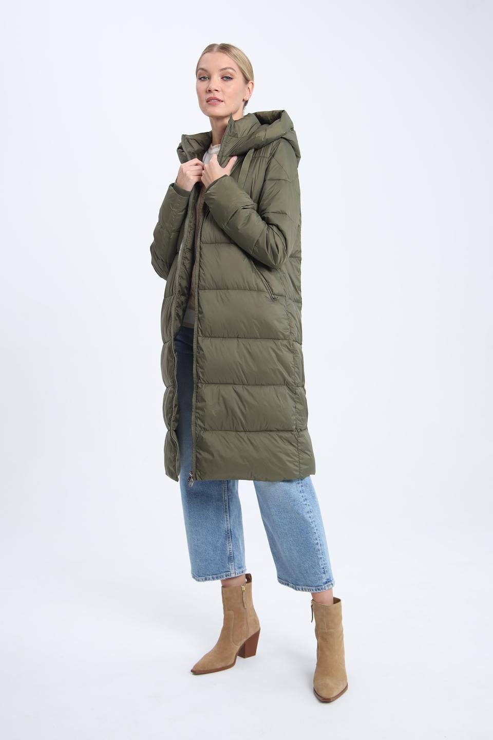 Пальто Pezzo хаки стеганое