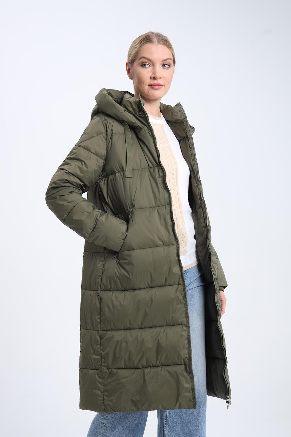 Пальто Pezzo хаки стеганое