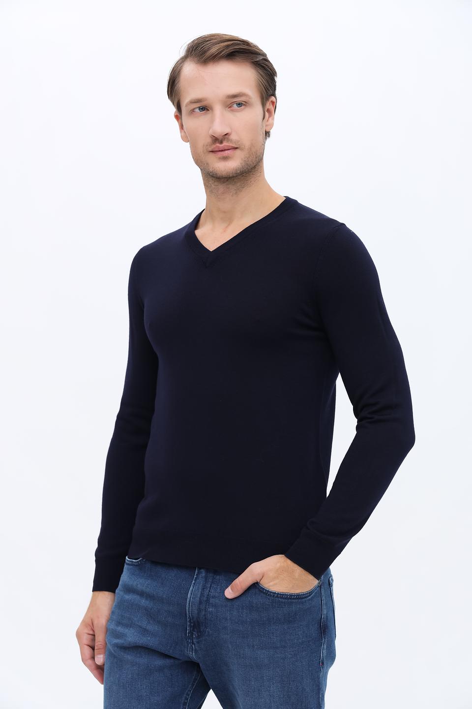 Джемпер Radi Perugia V-образный тёмно-синий