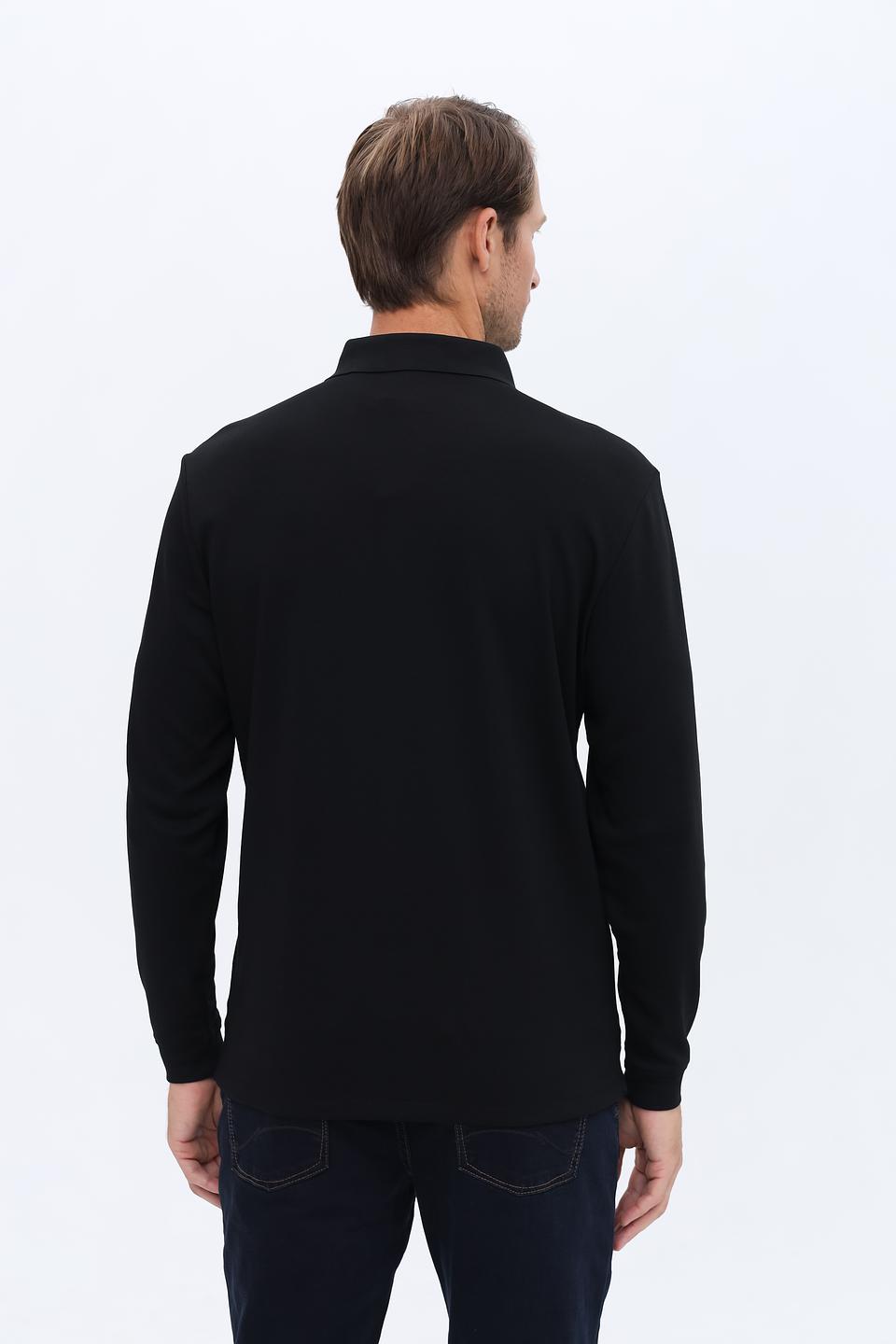 Поло Casa Moda men чёрное с длинным рукавом