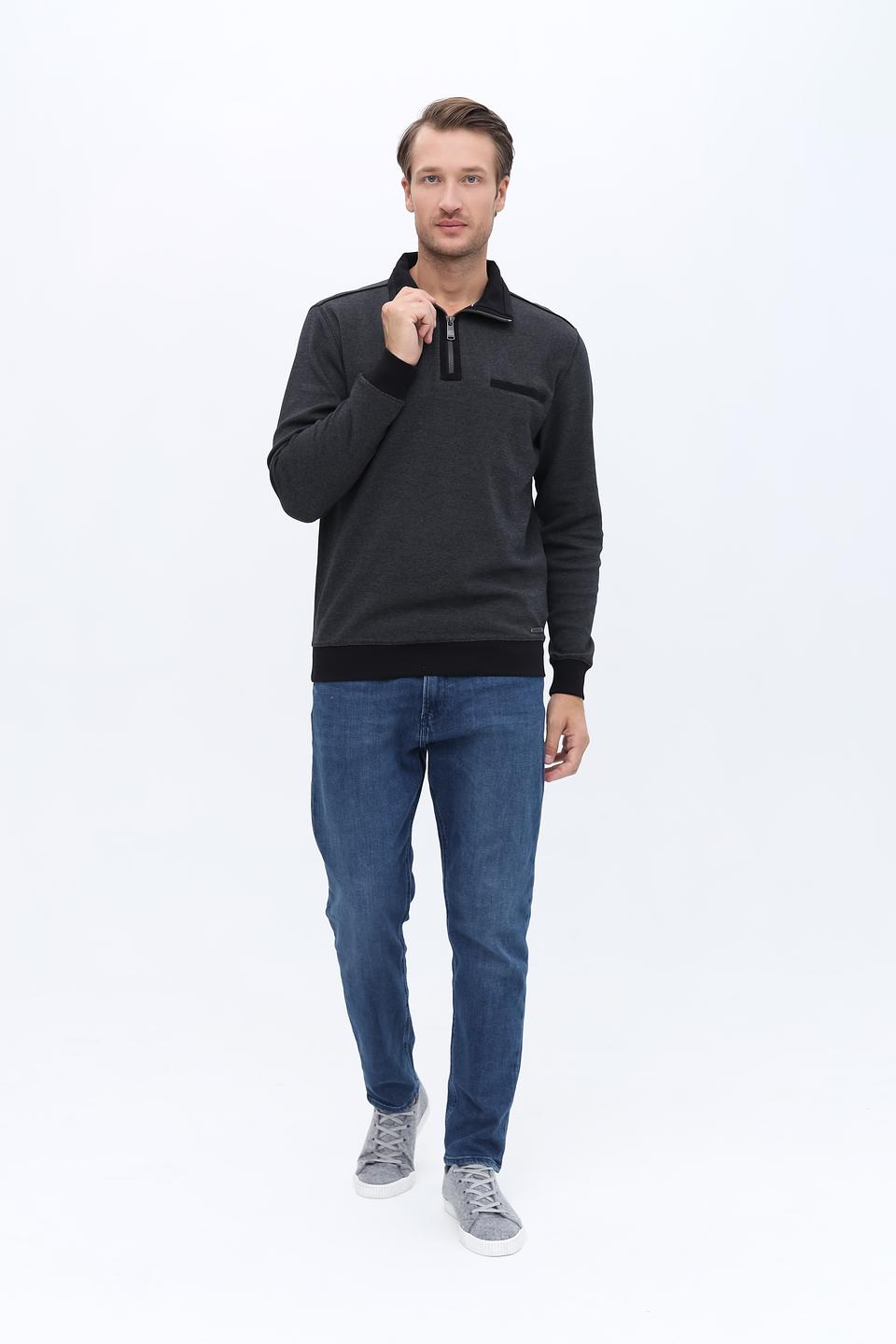 Джемпер Casa Moda с молнией серый