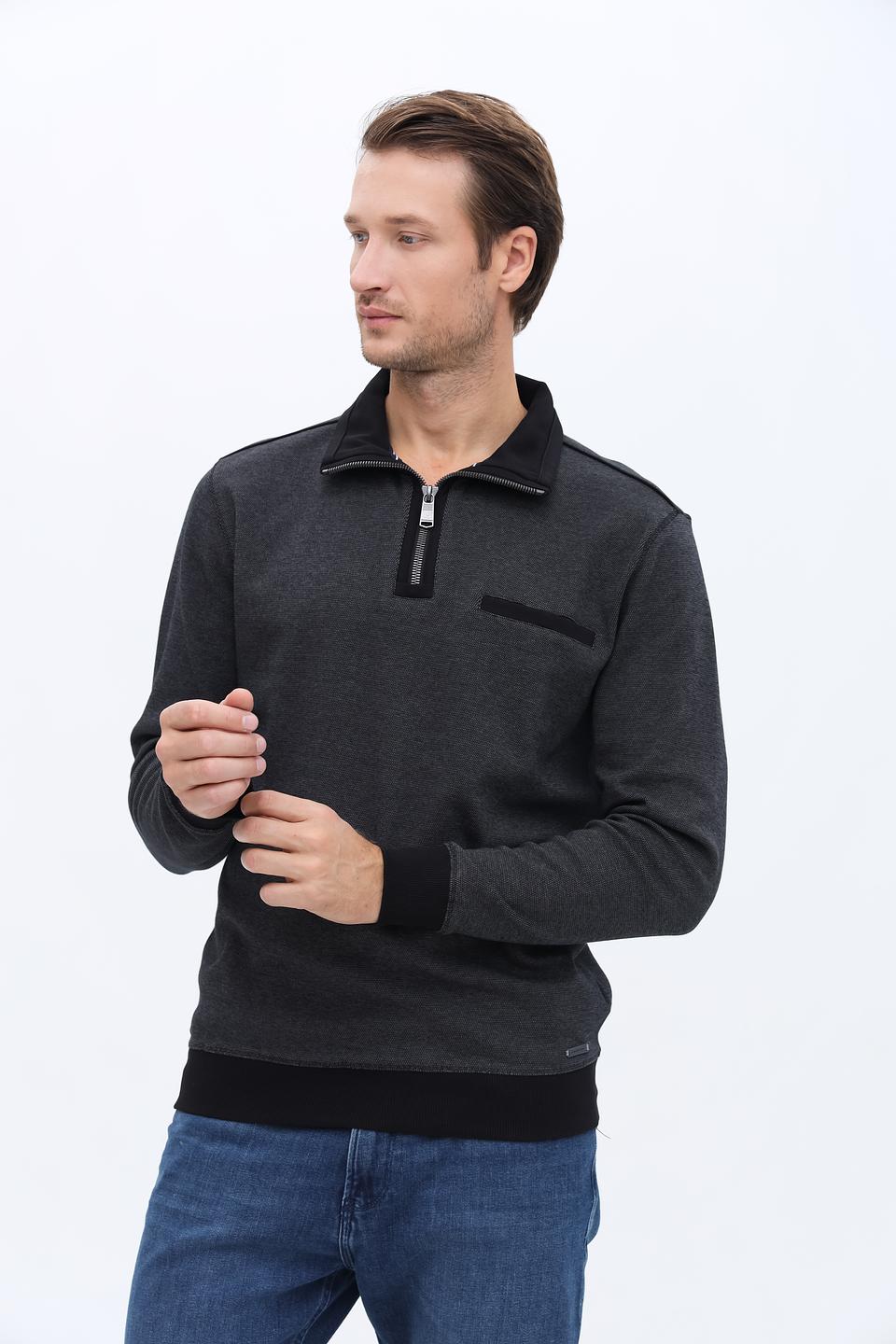 Джемпер Casa Moda с молнией серый