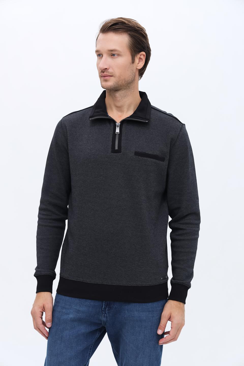 Джемпер Casa Moda с молнией серый