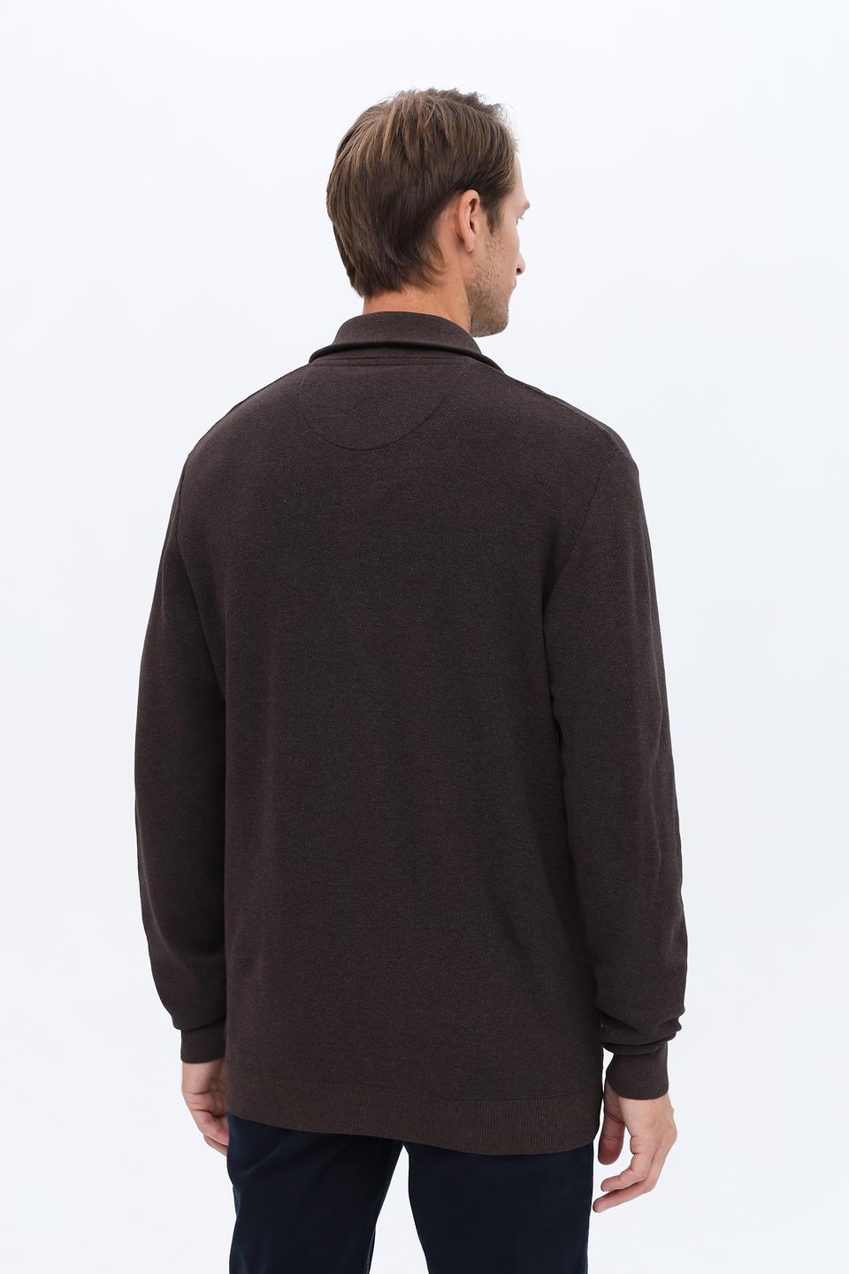 Пуловер Casa Moda с молнией коричневый