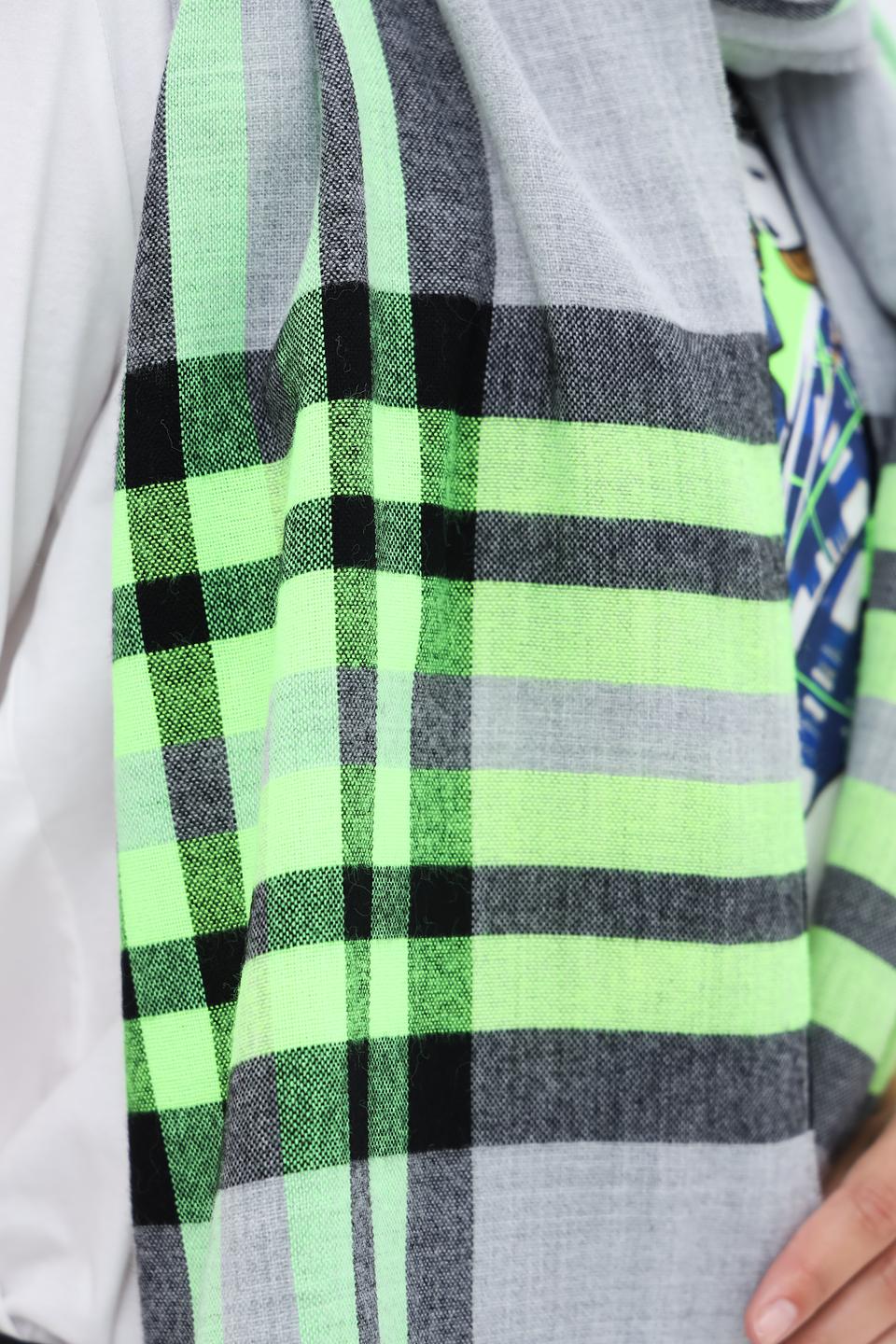 Шарф Fraas в клетку лайм