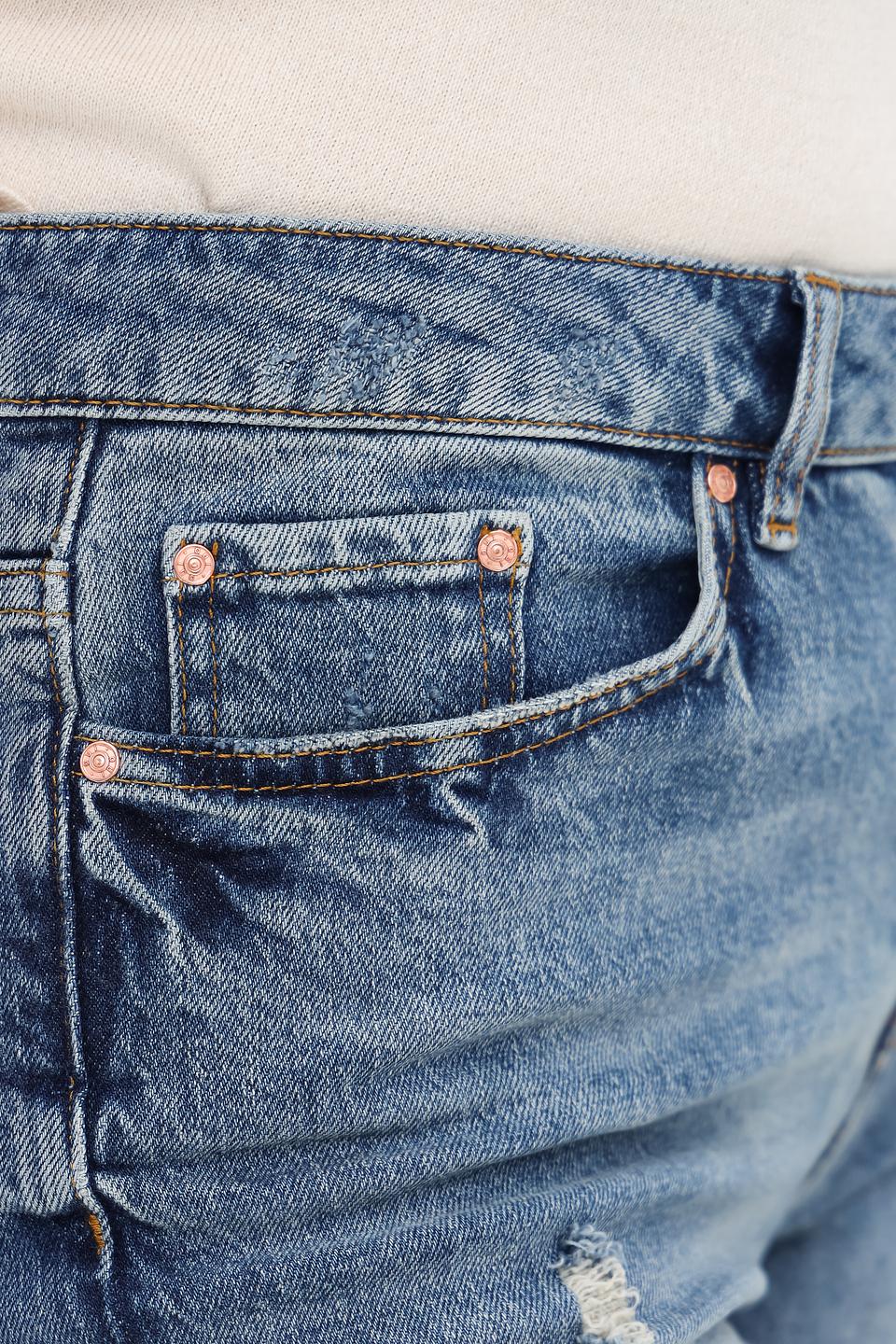 Джинсы Oui с потертостями голубые