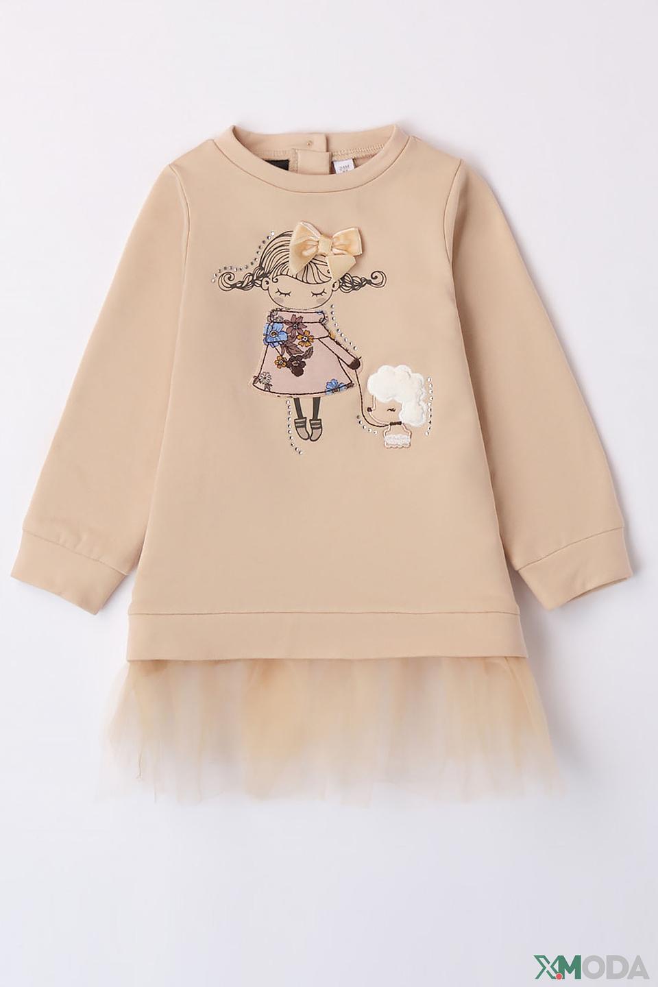 Платье Sarabanda дев. с куклой бежевое