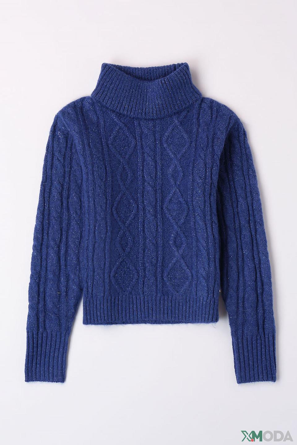 Джемпер Sarabanda дев. с косами синий