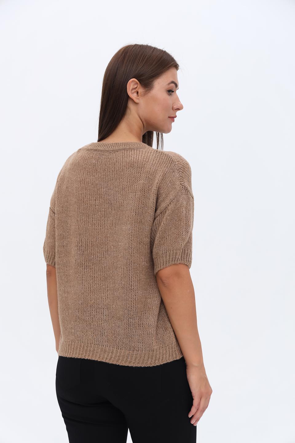 Пуловер More and More бежевый с коротким рукавом