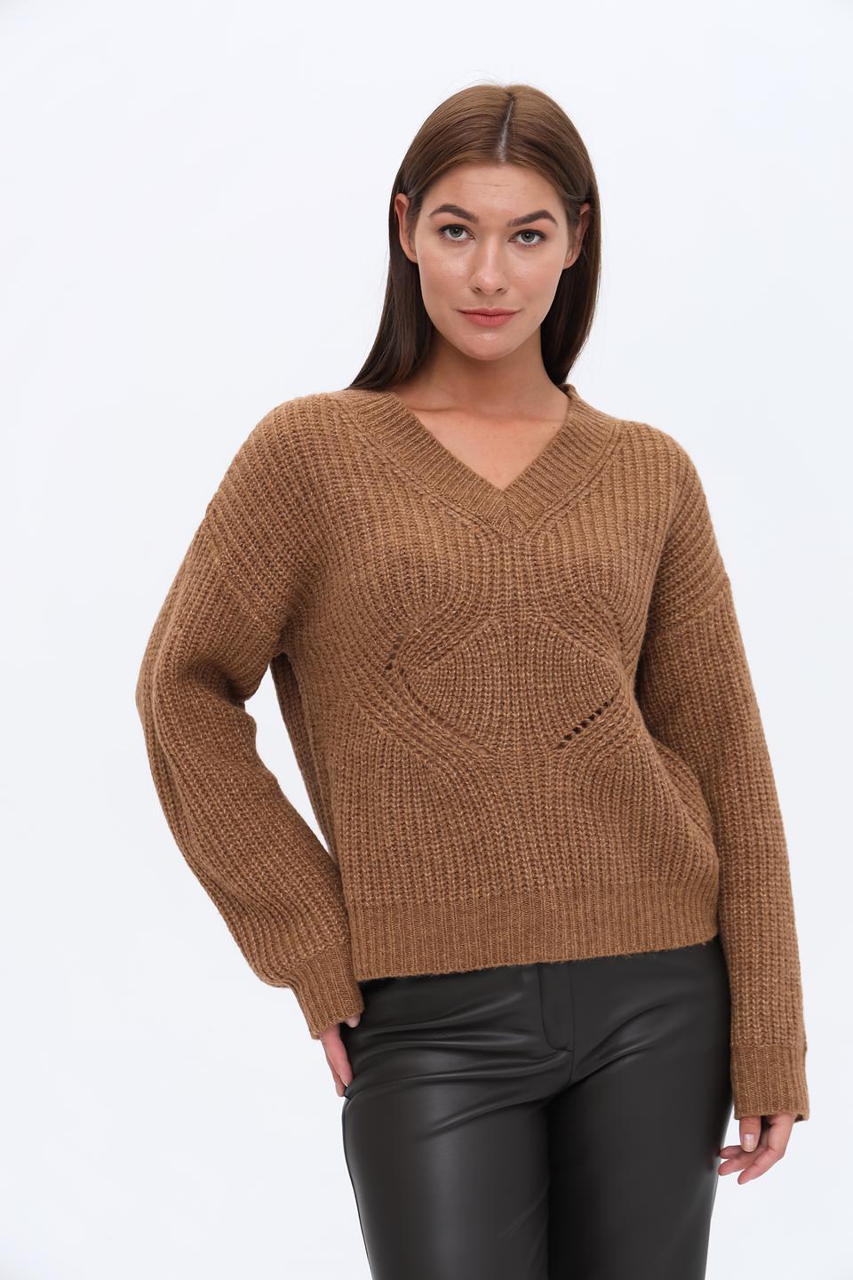 Джемпер Marciano V-образный коричневый