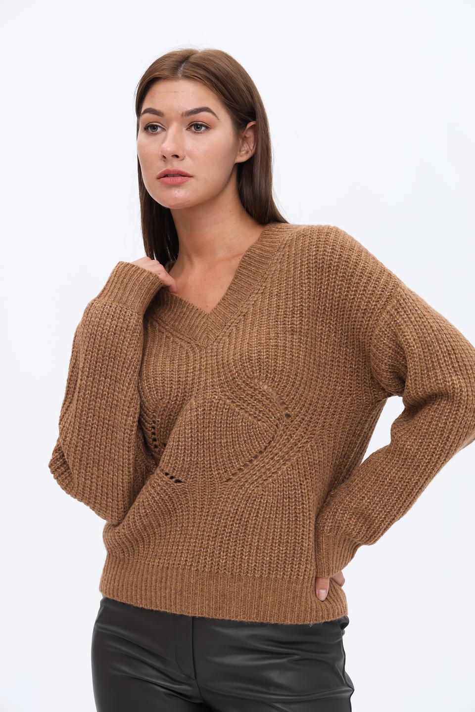 Джемпер Marciano V-образный коричневый