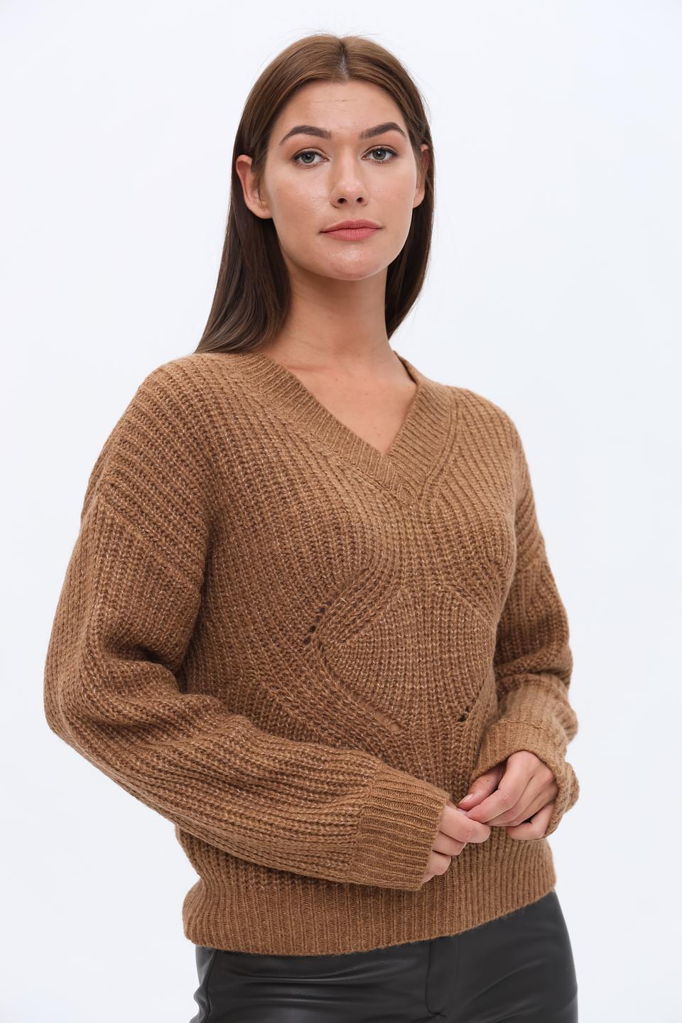 Джемпер Marciano V-образный коричневый