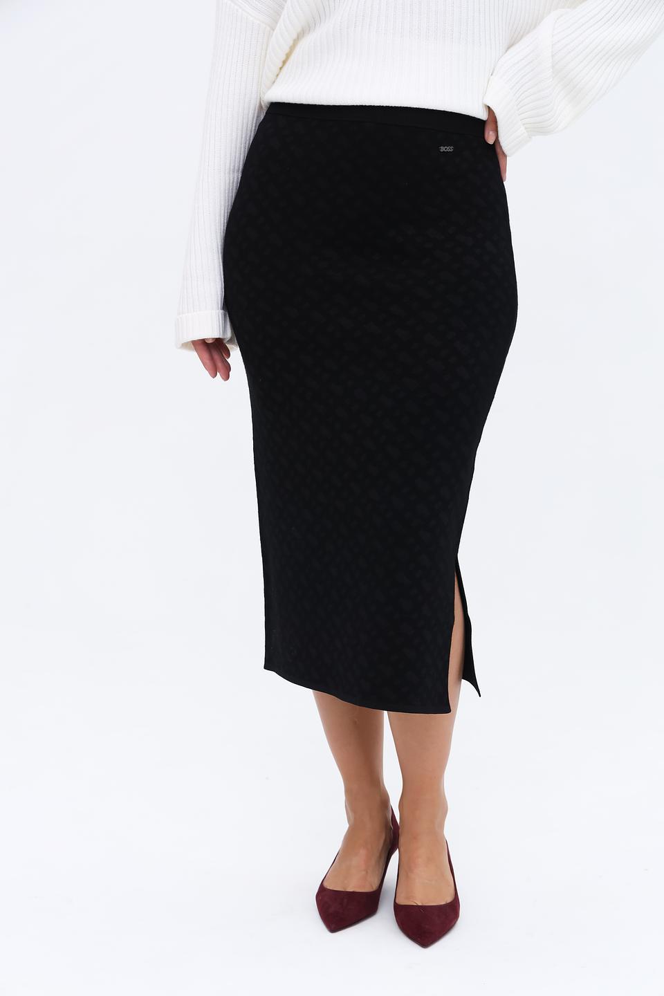 Юбка Boss Black с узором чёрная