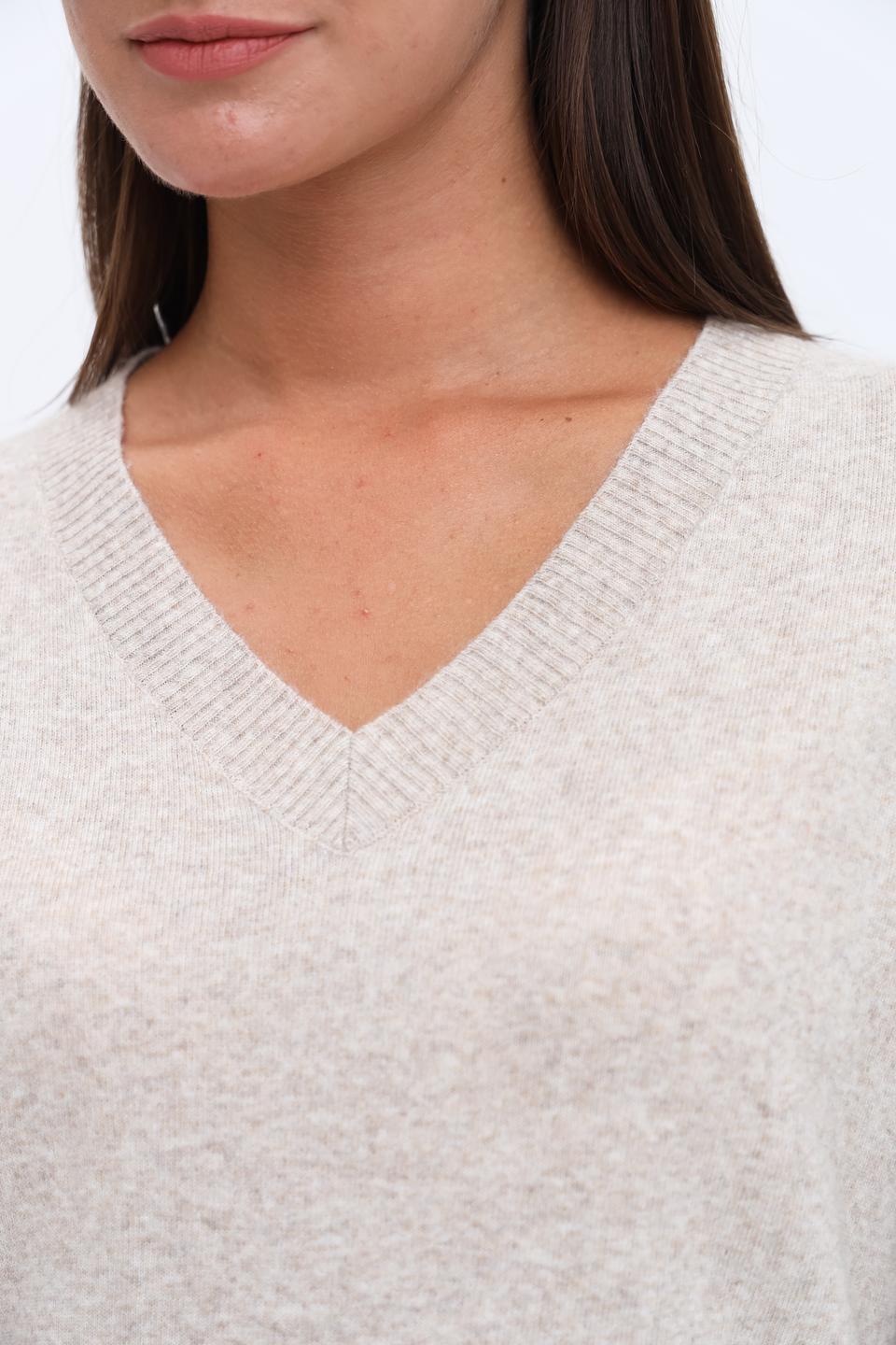 Пуловер Broadway V-образный бежевый