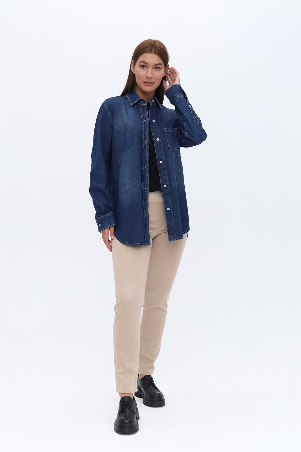 Рубашка Marc Aurel джинсовая синяя