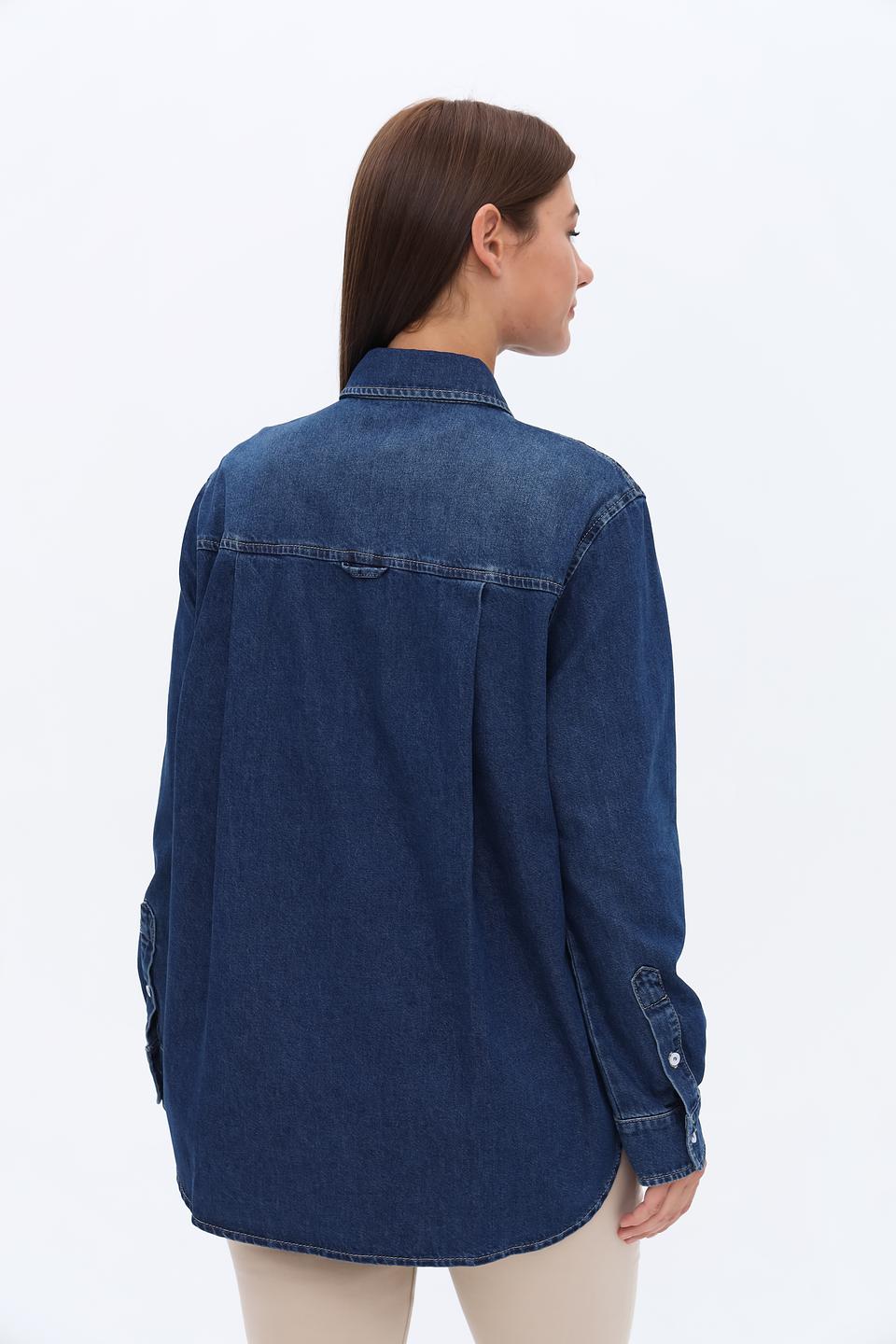 Рубашка Marc Aurel джинсовая синяя