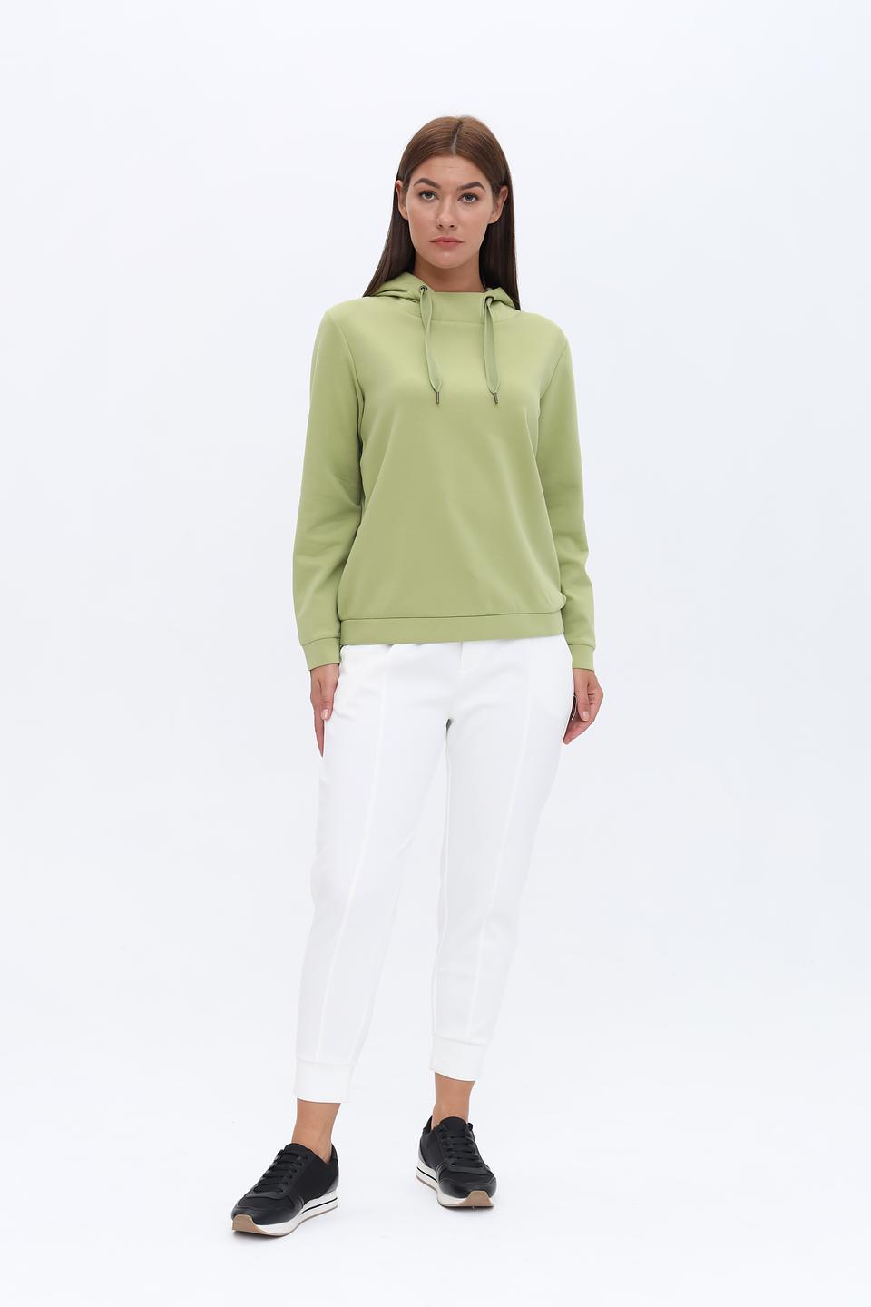 Пуловер Time Zone с капюшоном лайм