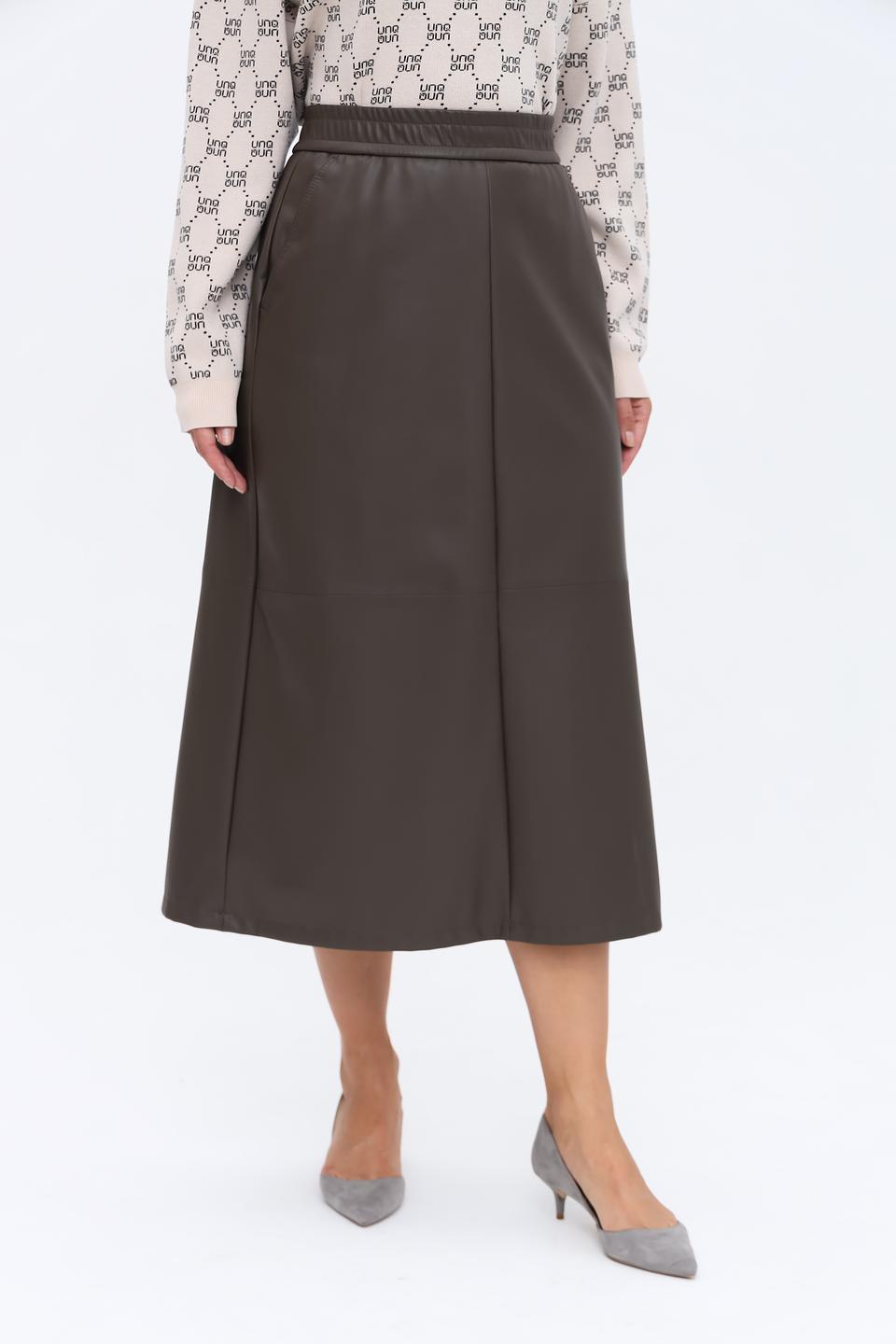 Юбка Gardeur из экокожи коричневая