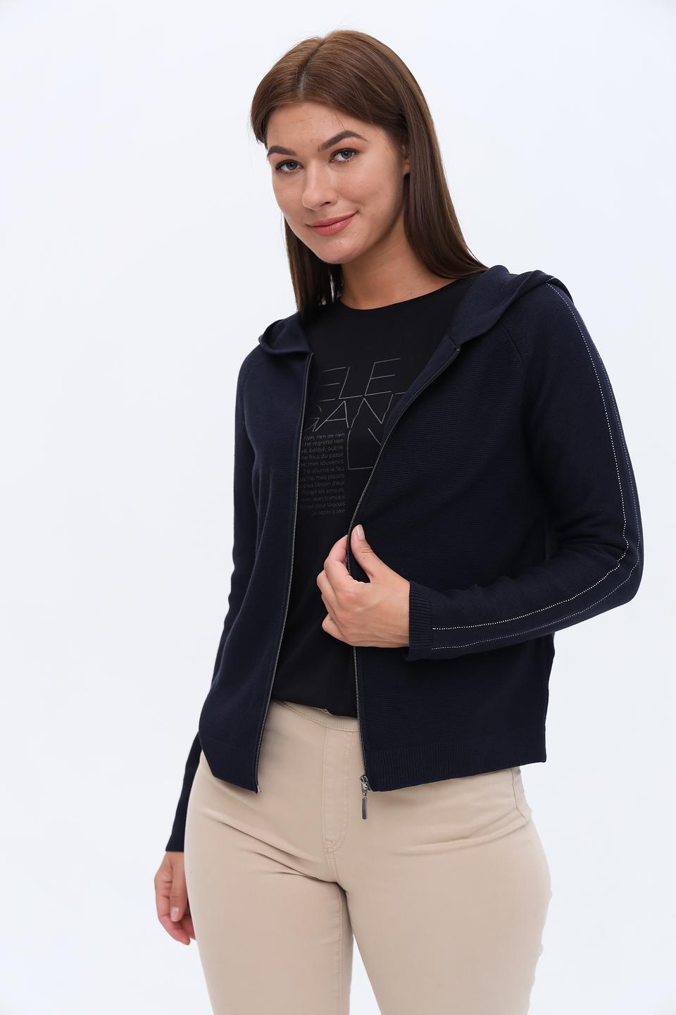 Кардиган Lebek с капюшоном тёмно-синий