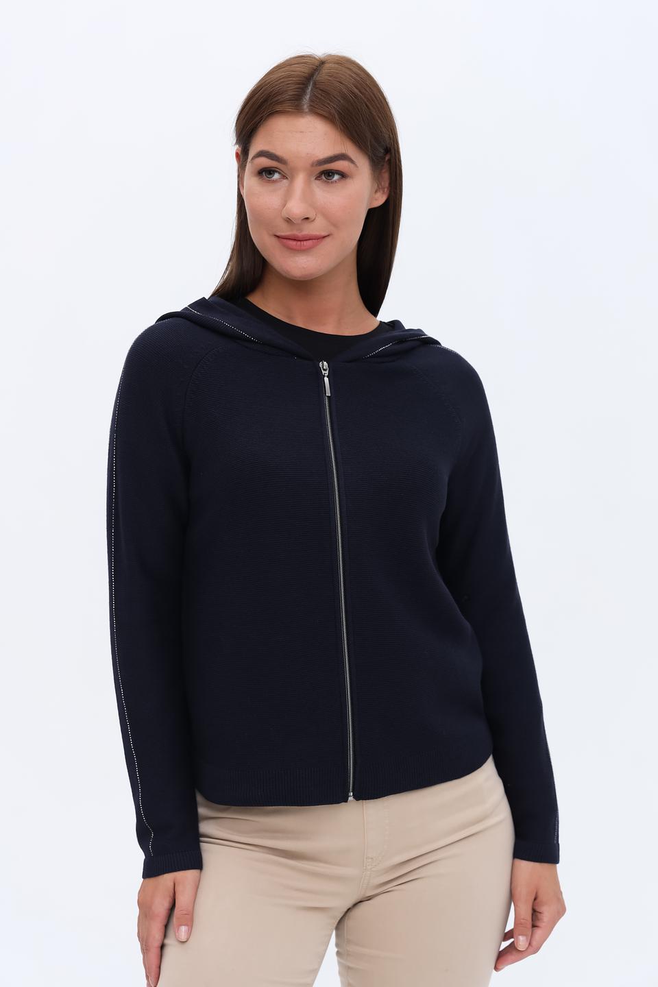 Кардиган Lebek с капюшоном тёмно-синий