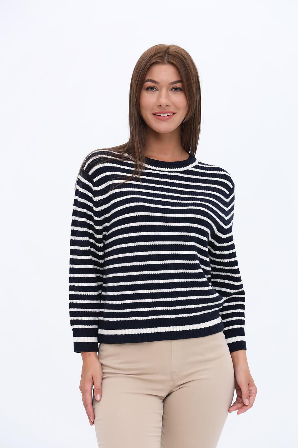 Пуловер Oui в полоску