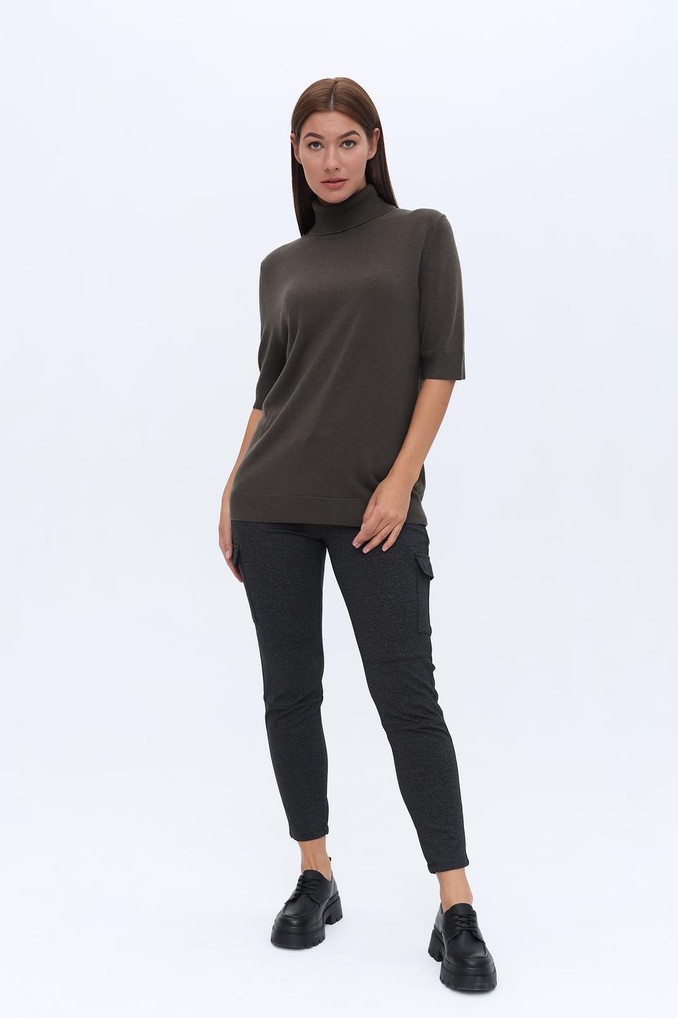 Пуловер UNQ женский оливковый