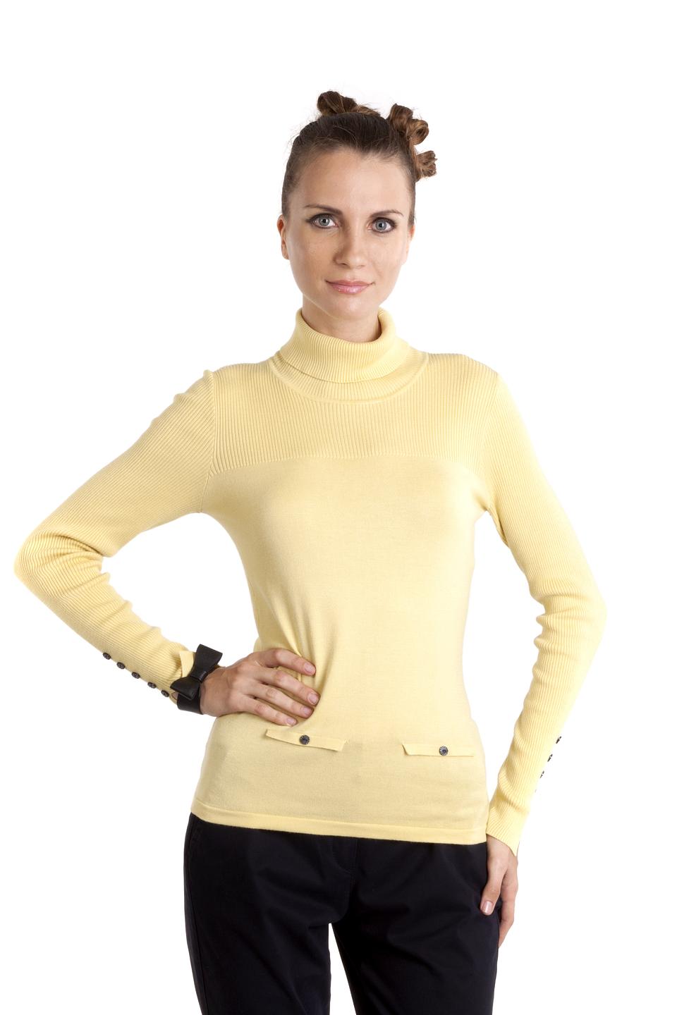Водолазка Pezzo с пуговицами жёлтая