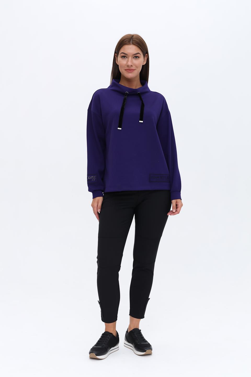 Пуловер Monari фиолетовый с капюшоном