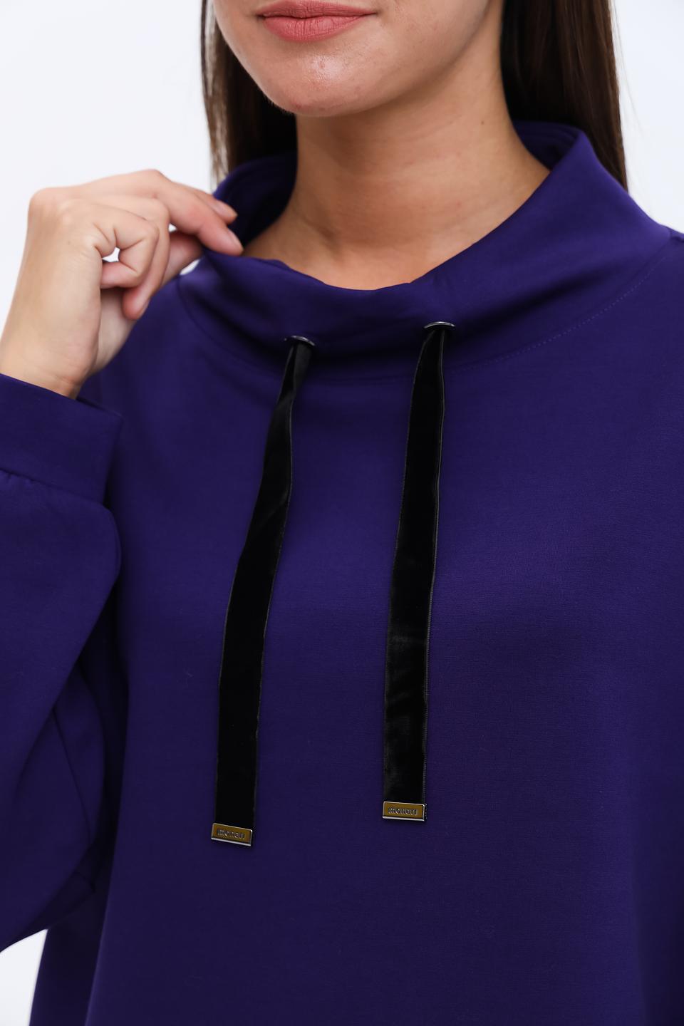 Пуловер Monari фиолетовый с капюшоном