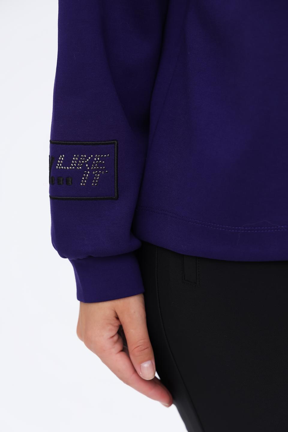 Пуловер Monari фиолетовый с капюшоном