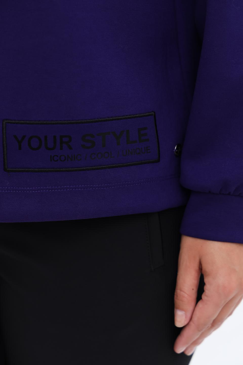 Пуловер Monari фиолетовый с капюшоном