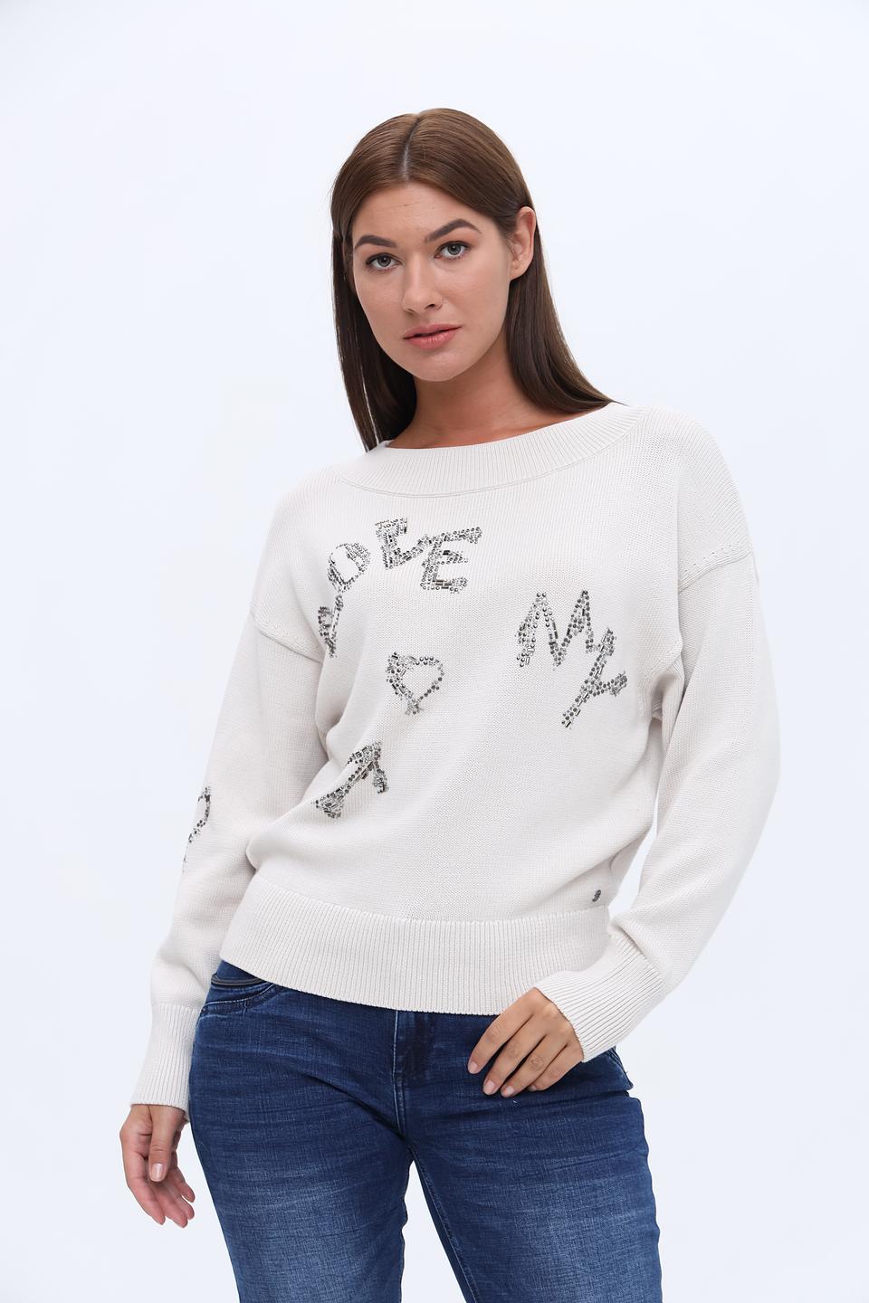 Пуловер Monari с вышивкой Love