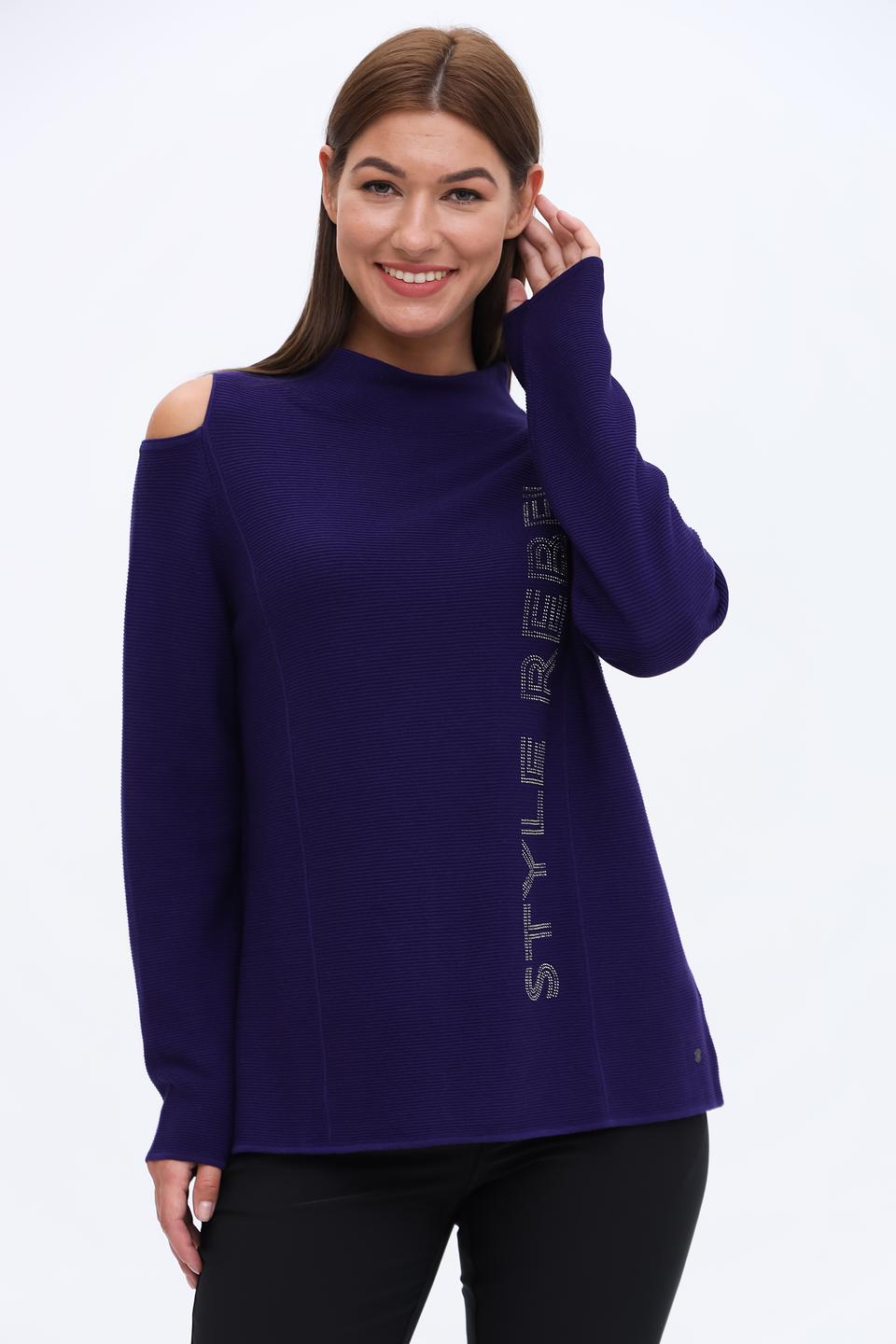Пуловер Monari с вырезами фиолетовый