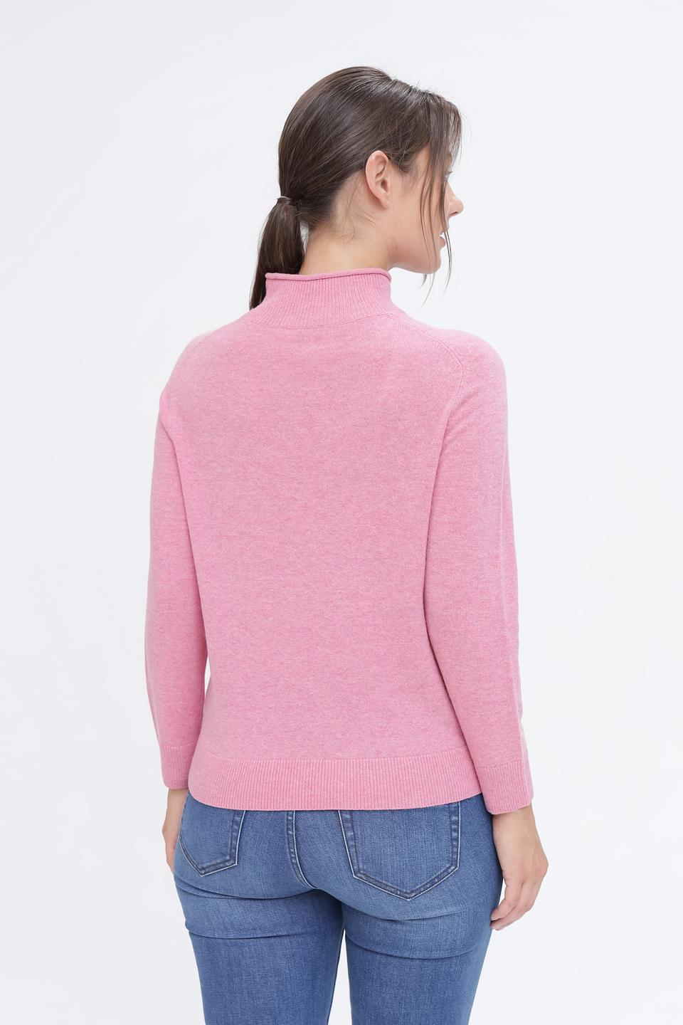 Пуловер Pezzo с косами розовый
