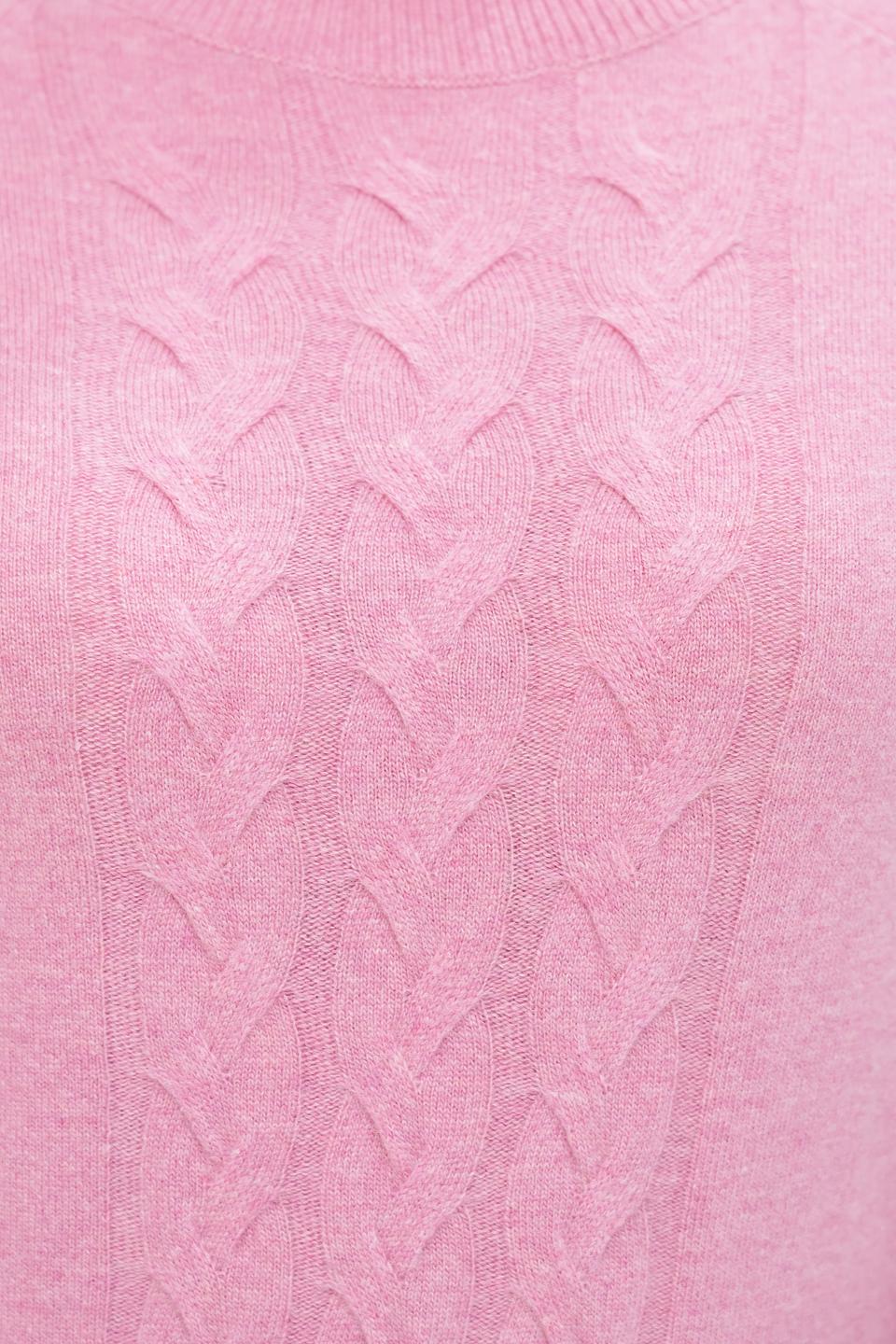 Пуловер Pezzo с косами розовый