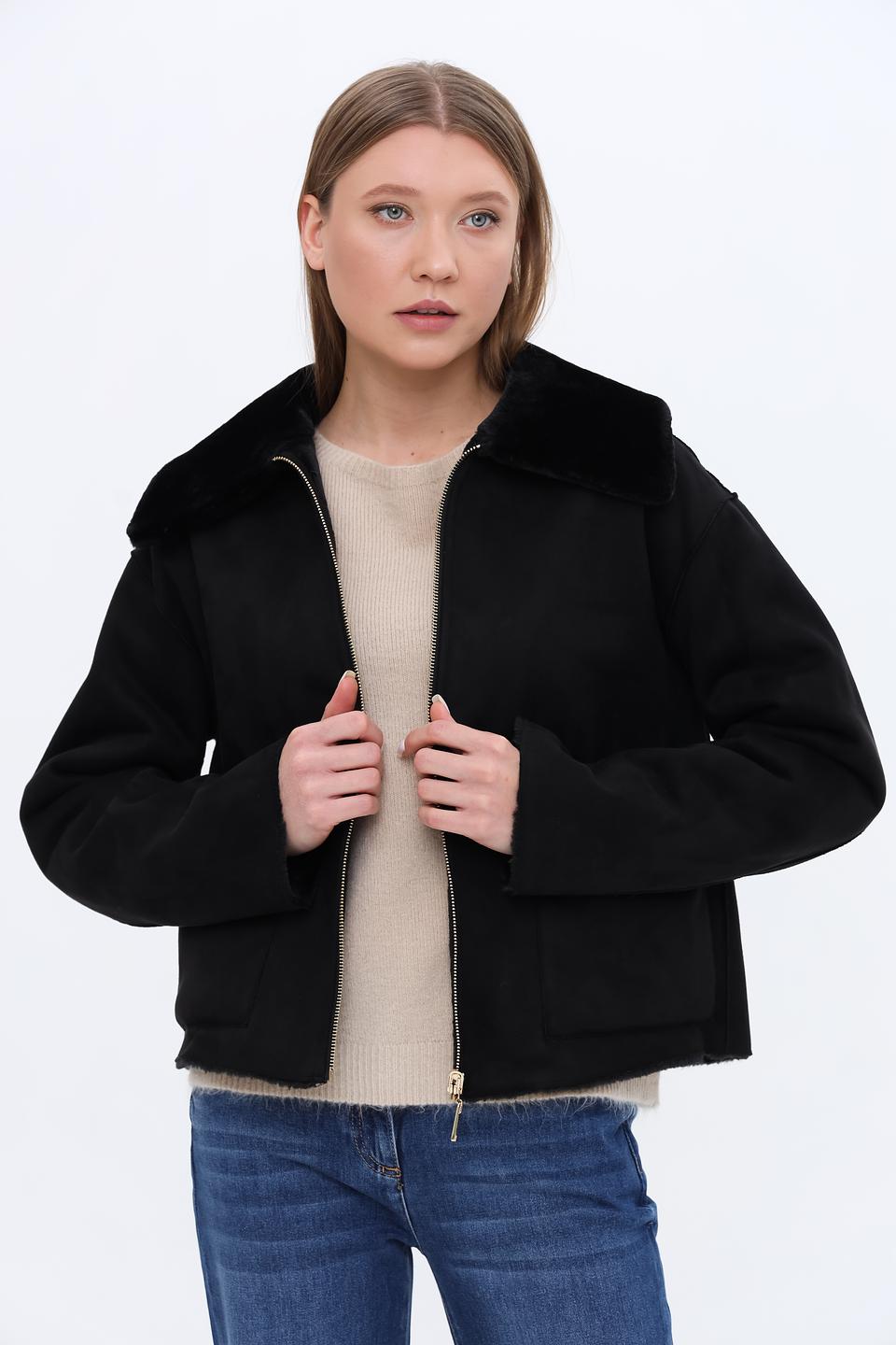 Куртка Penny Black черная с мехом