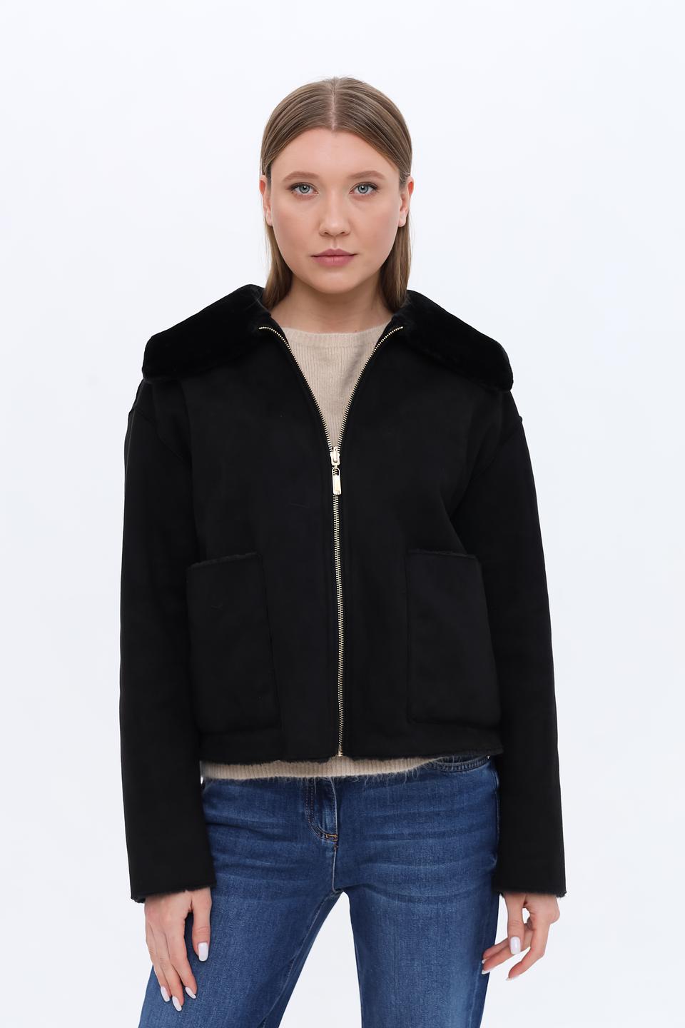 Куртка Penny Black черная с мехом