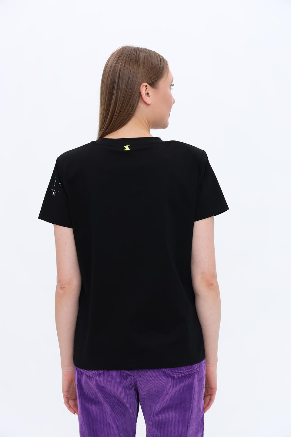 Футболка Twin Set Actitude чёрная с брызгами