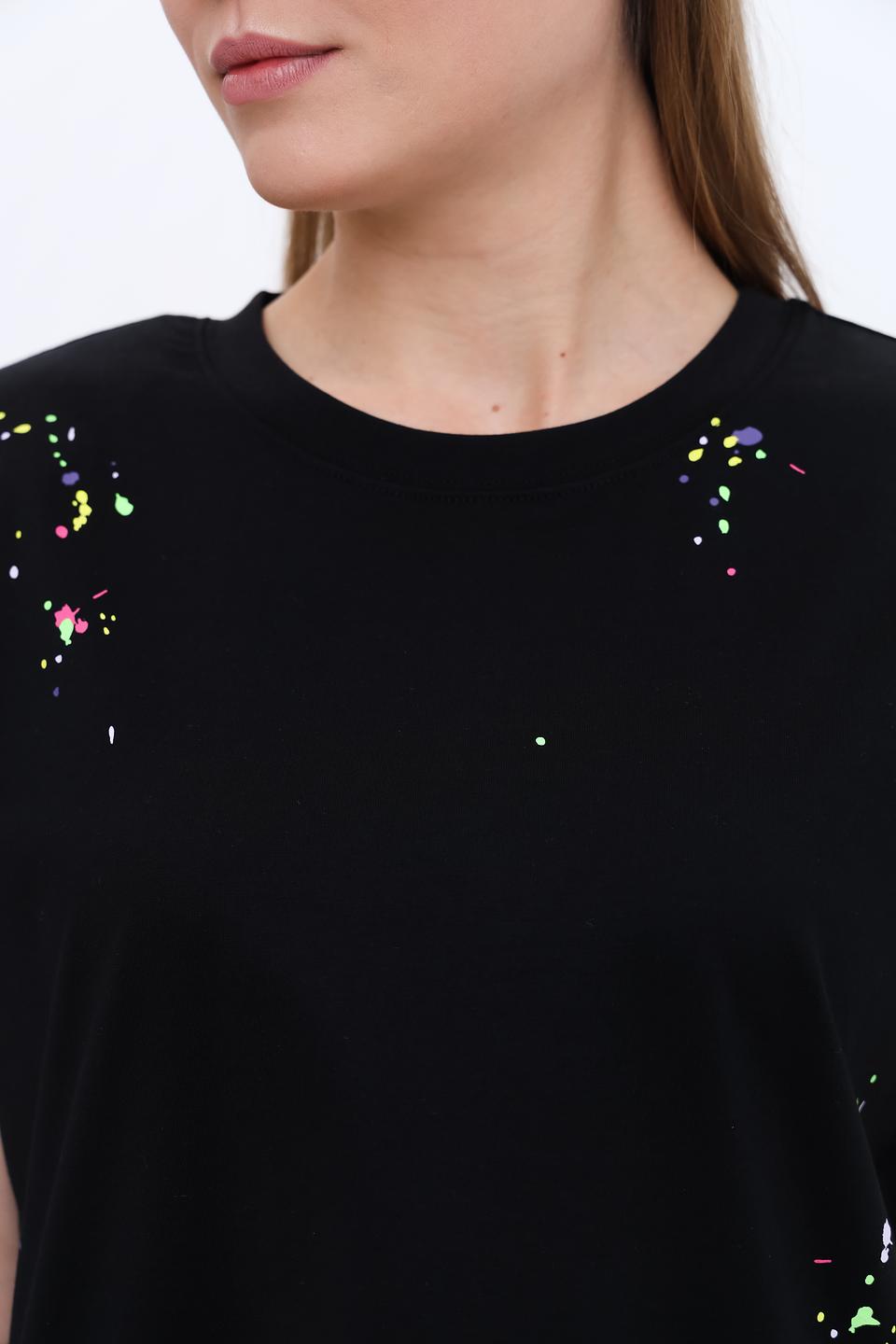 Футболка Twin Set Actitude чёрная с брызгами