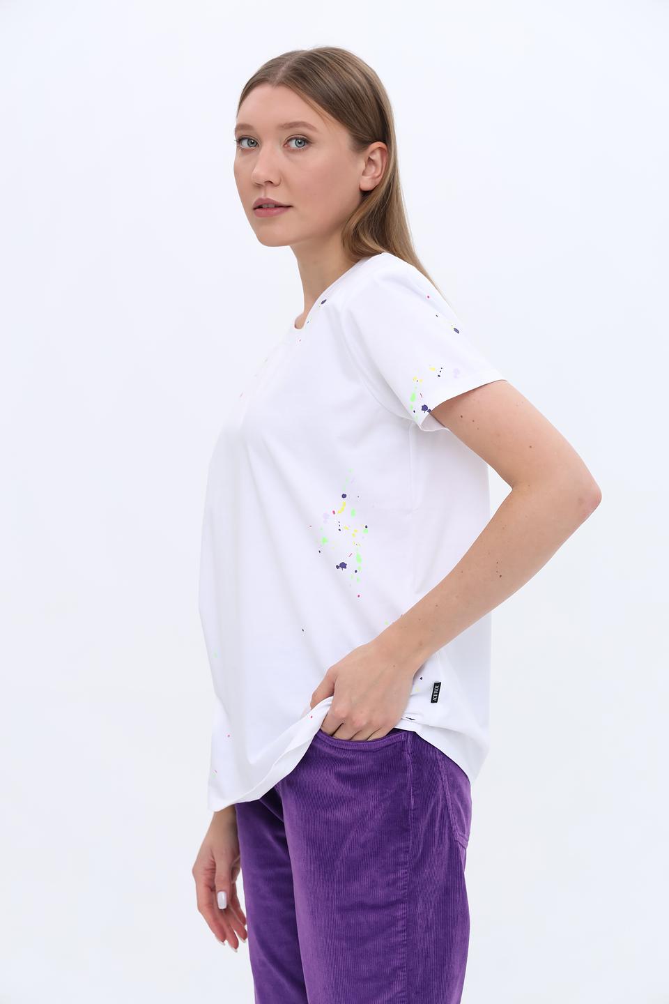 Футболка Twin Set Actitude белая с брызгами