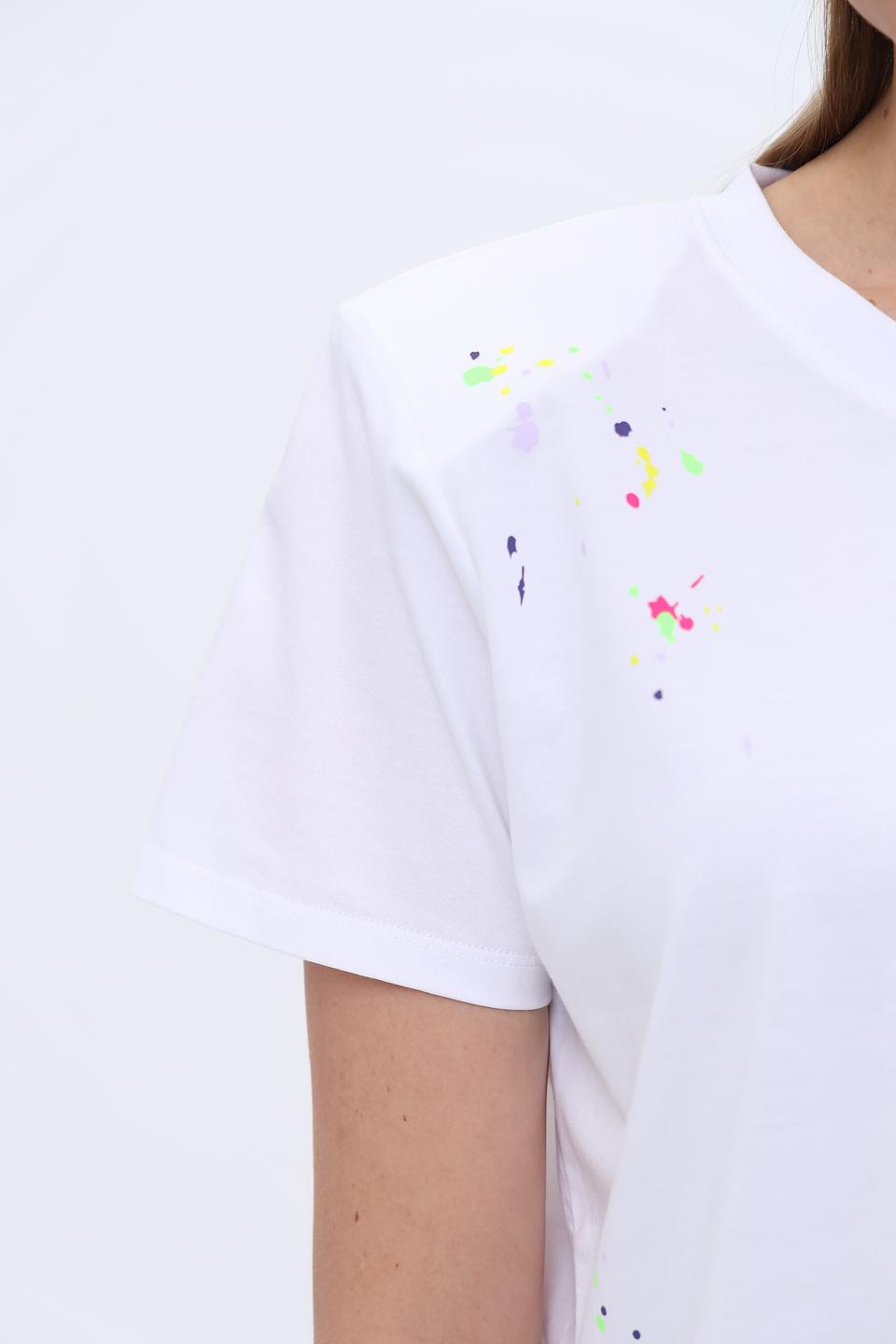 Футболка Twin Set Actitude белая с брызгами