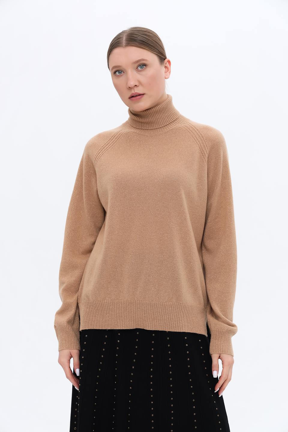 Джемпер Twin Set бежевый с горлом